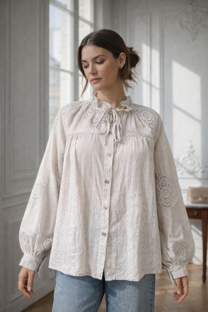 Mayorista Maëlys Paris - Blusa bordada de algodón