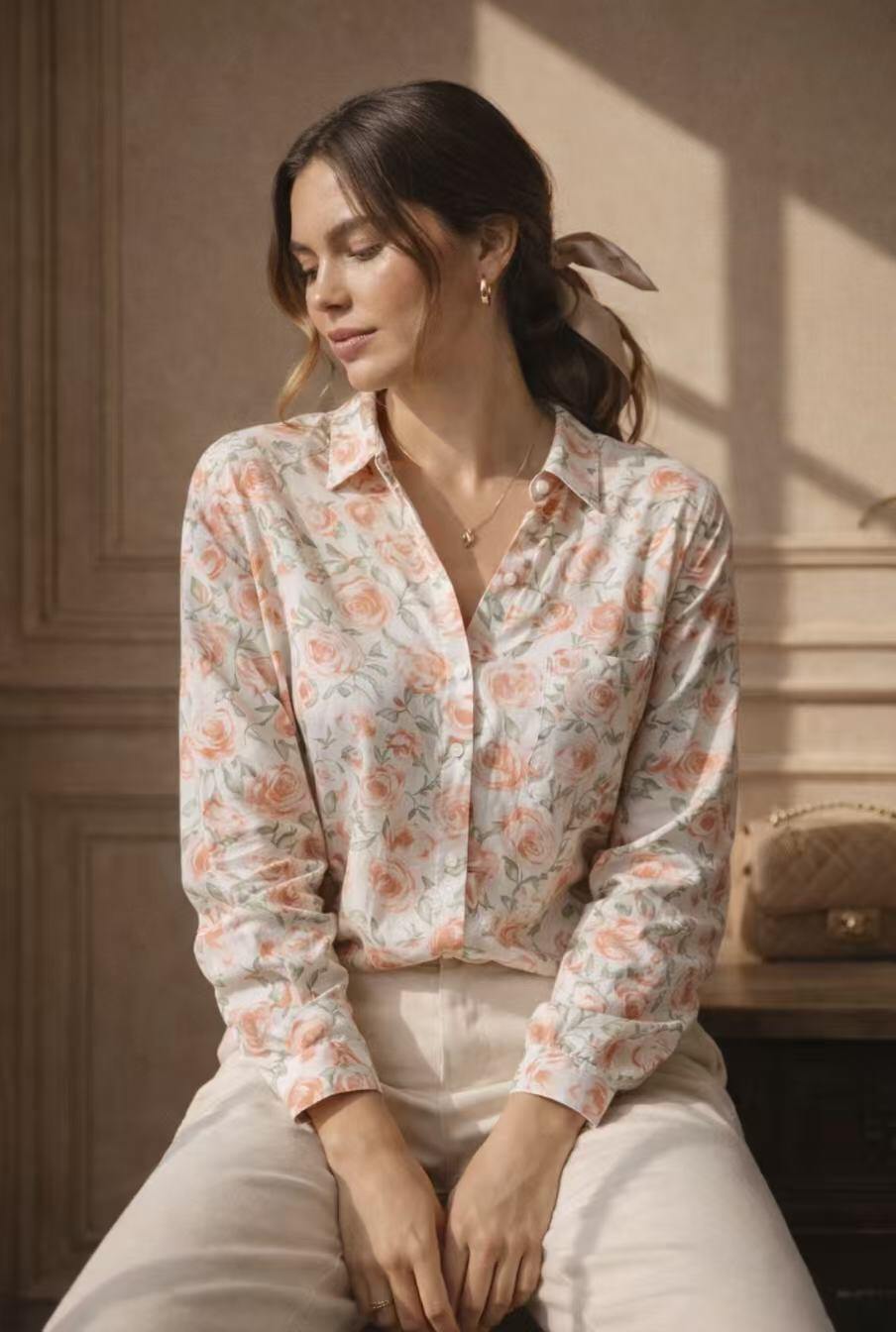 Wholesaler Maëlys Paris - Floral print cotton shirt