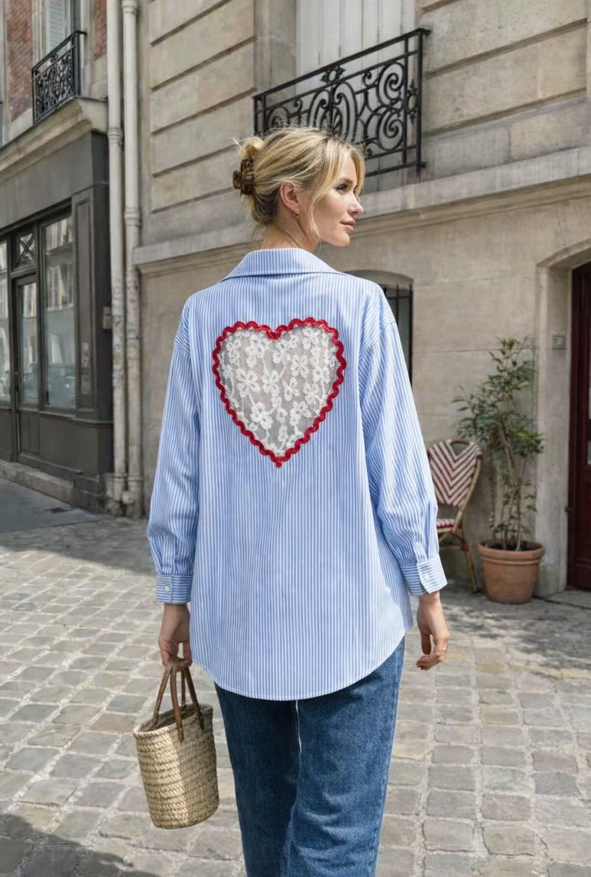 Wholesaler Maëlys Paris - Heart-back lace shirt