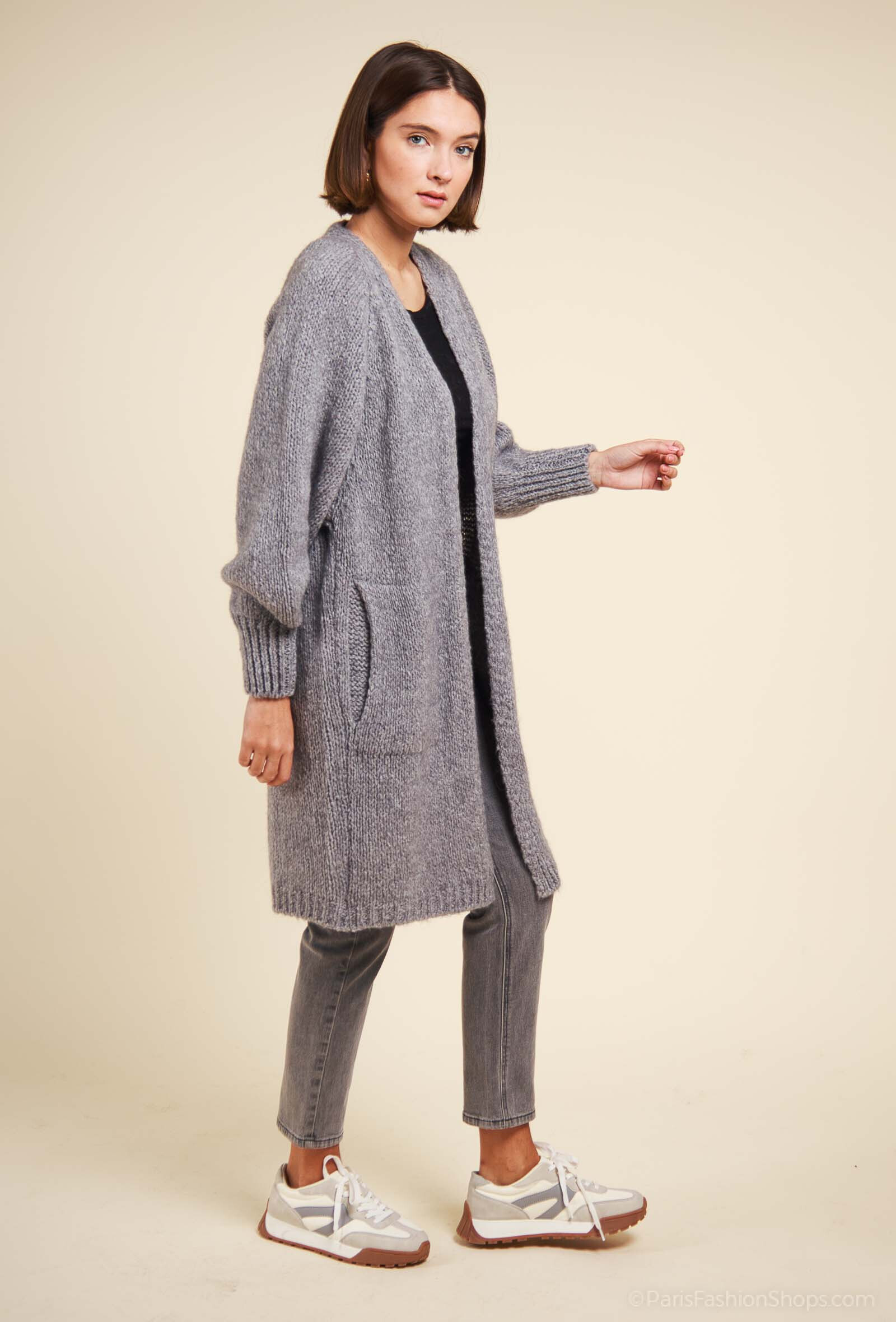 Wholesaler Maëlys Paris - Mid-length cardigan in 10% mohair
