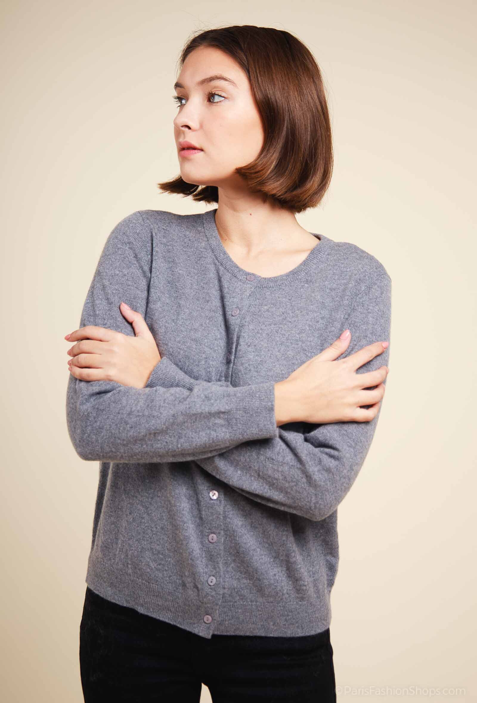 Wholesaler Maëlys Paris - Short cardigan in 100% cashmere