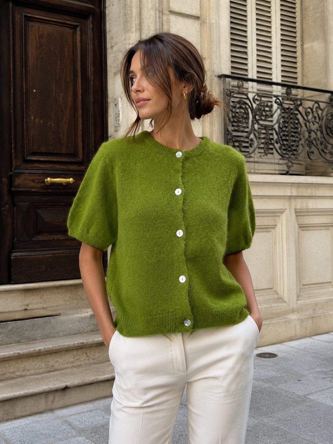 Wholesaler Maëlys Paris - Superfine alpaca short-sleeve cardigan