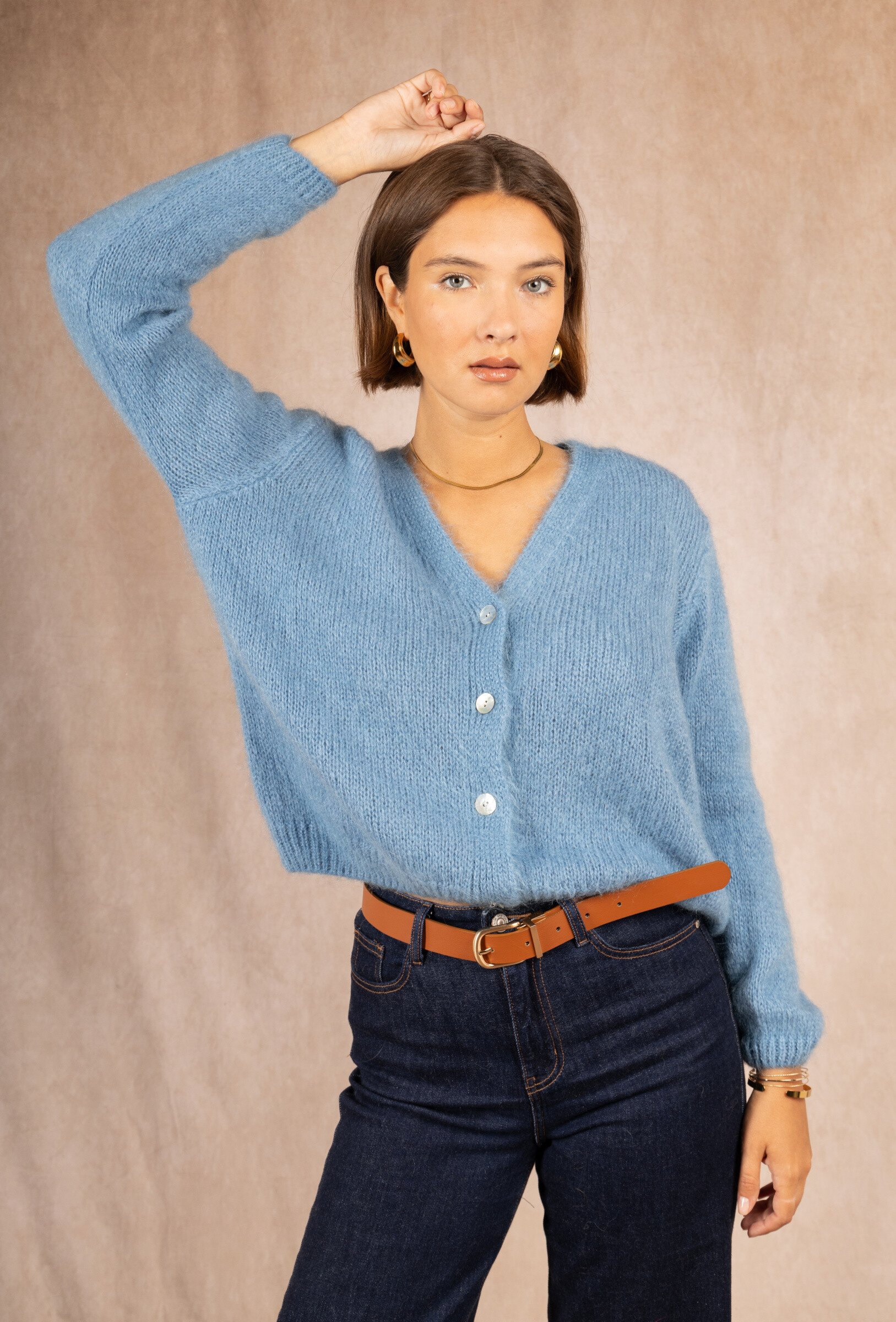 Grossista Maëlys Paris - Gilet basic in mohair 30%.