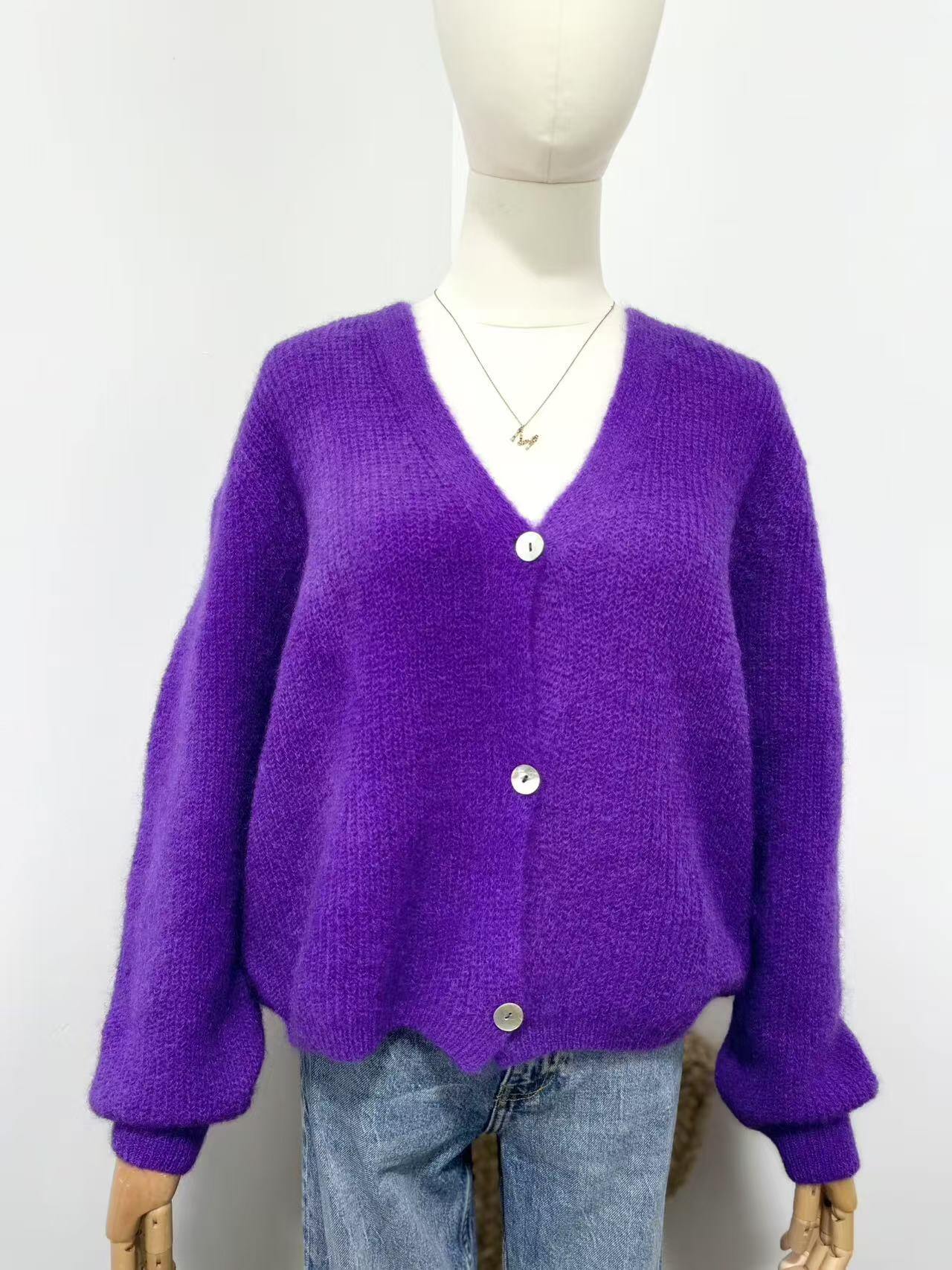 トップス stein kid mohair cardigan dark purple Kid Mohair Cardigan | Paris Fashion Shops