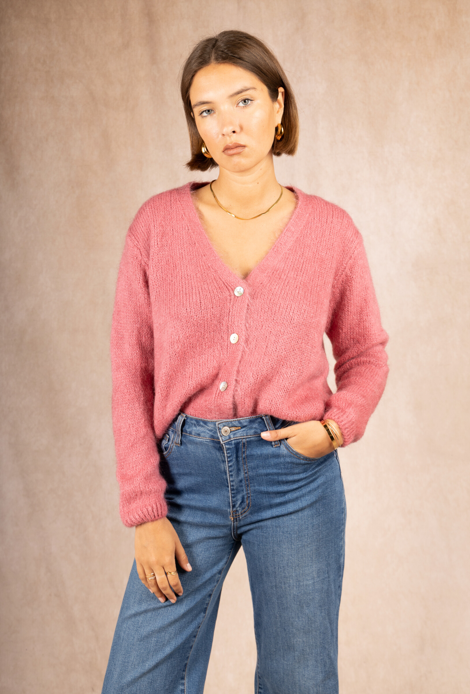 Mayorista Maëlys Paris - Cárdigan básico en 30% mohair