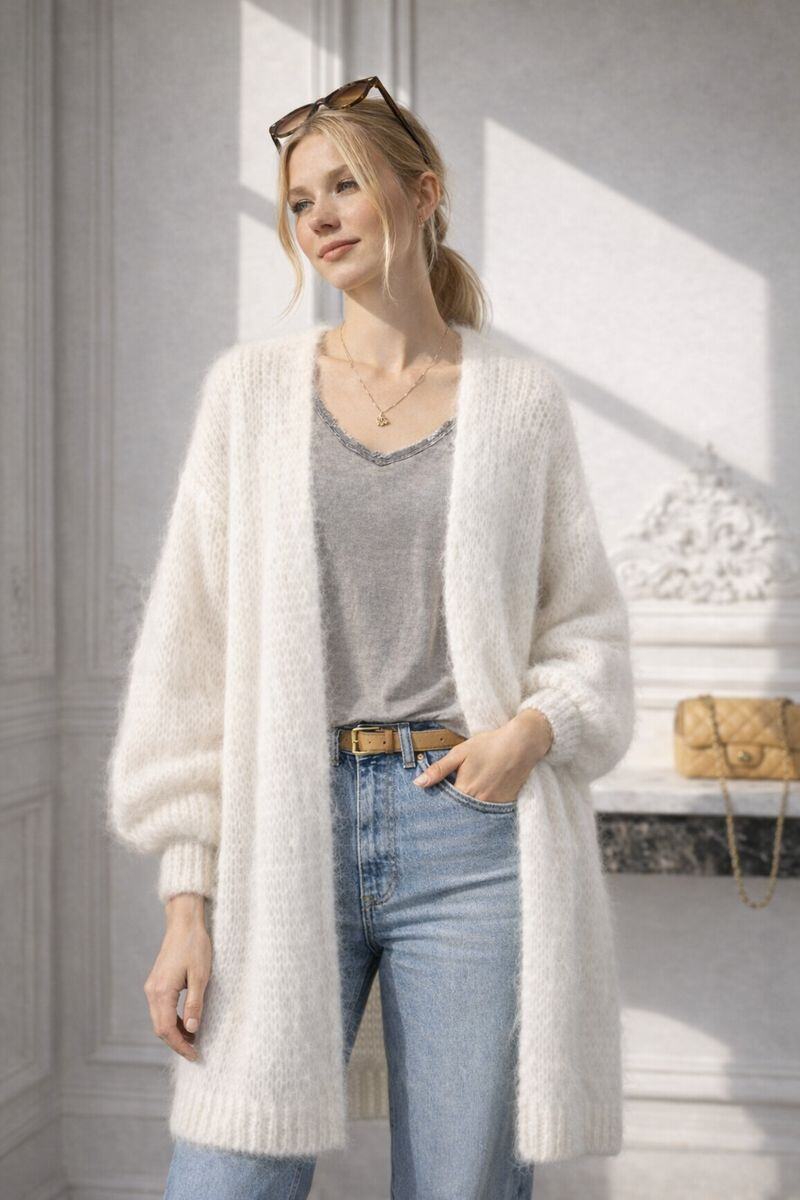 Wholesaler Maëlys Paris - Chunky knit luffy mohair cardigan
