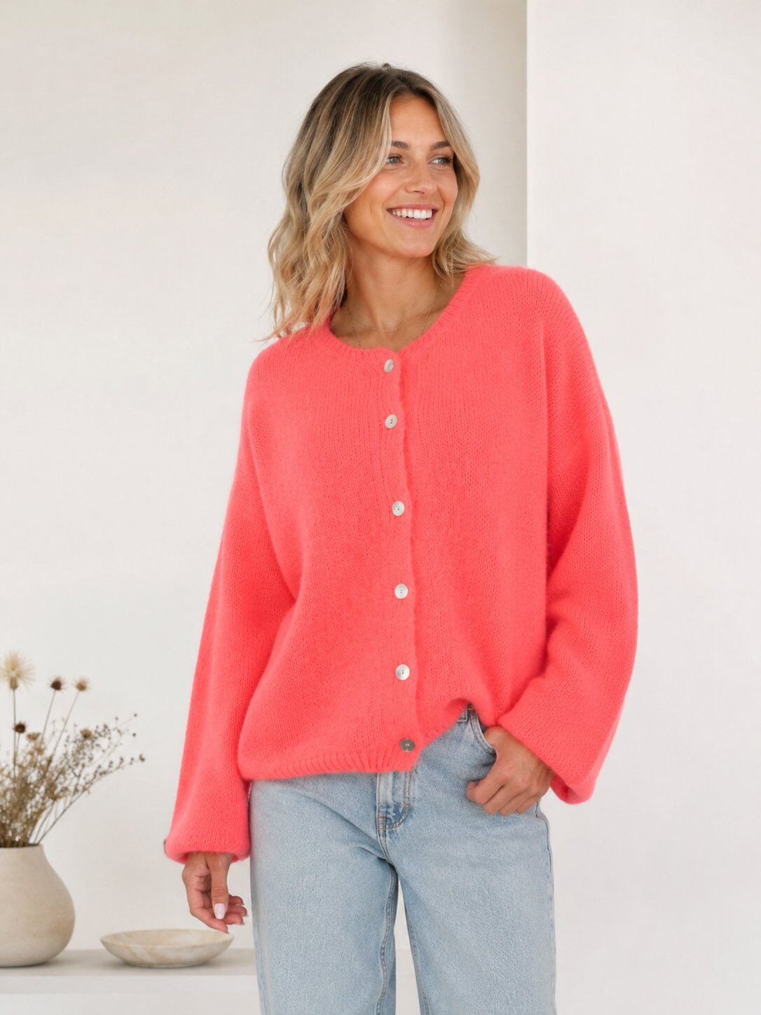 Grossista Maëlys Paris - Cardigan in kid mohair con collo rotondo
