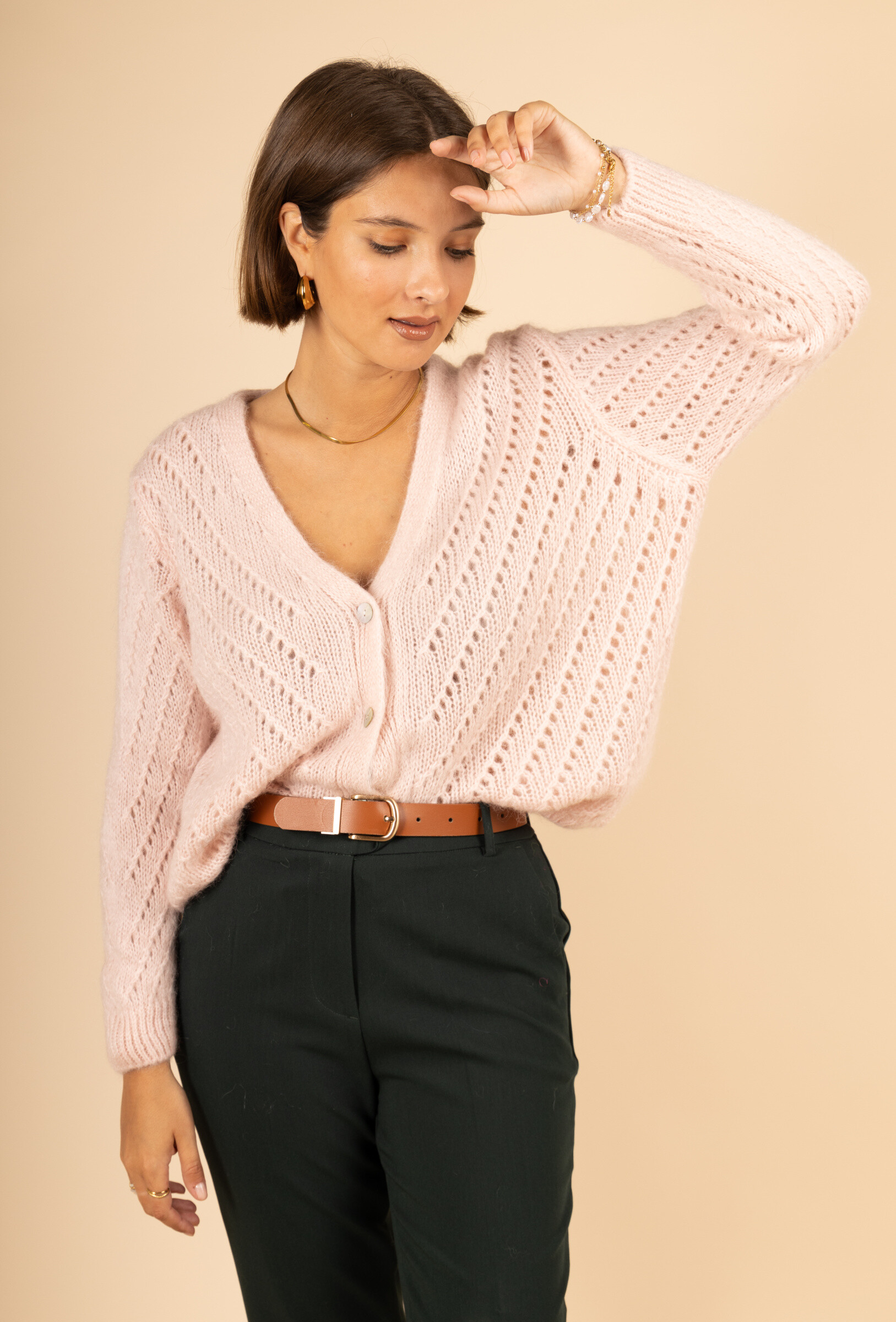 Wholesaler Maëlys Paris - Openwork vest in 30% mohair