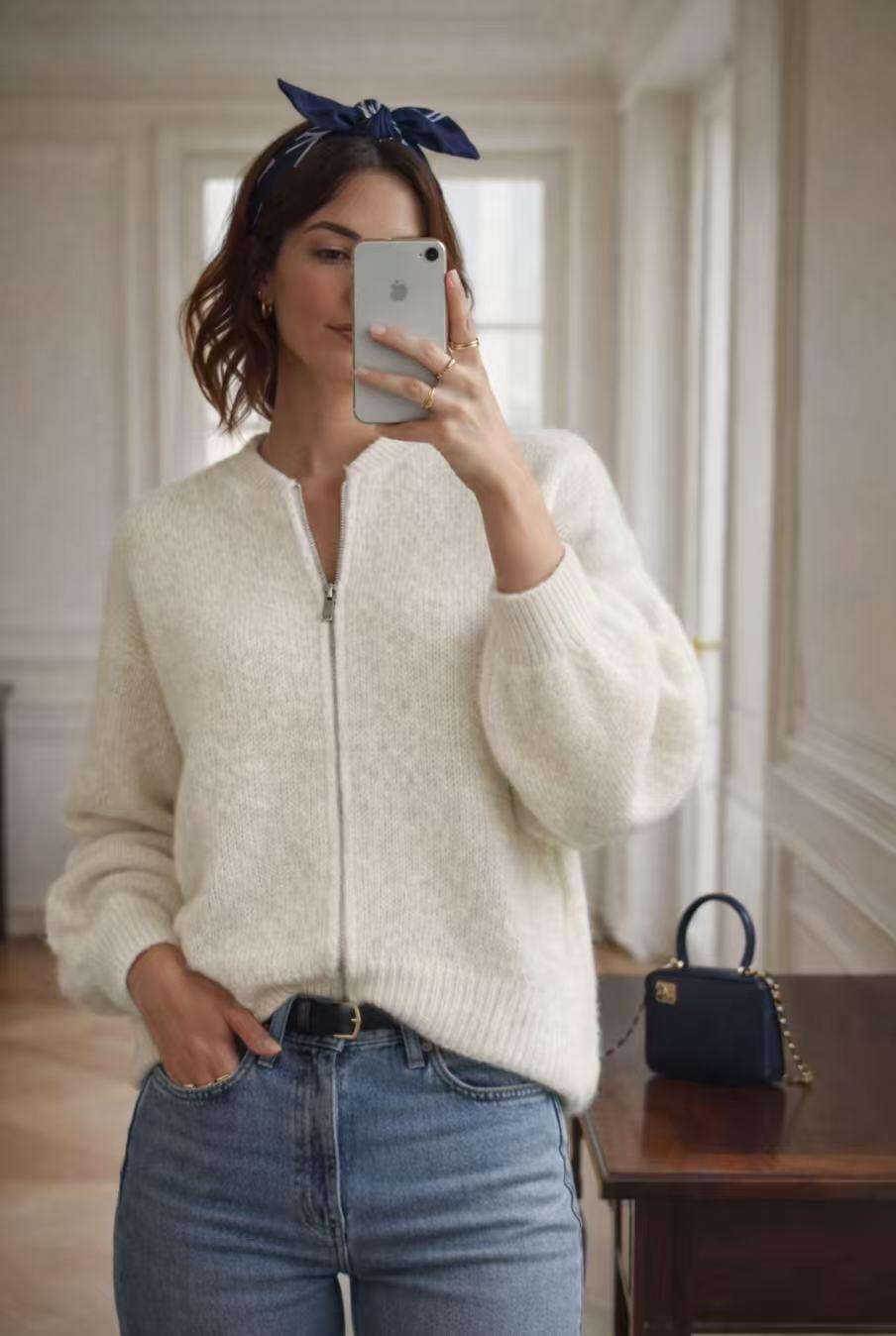 Grossiste Maëlys Paris - Gilet bomber à zip en kid mohair