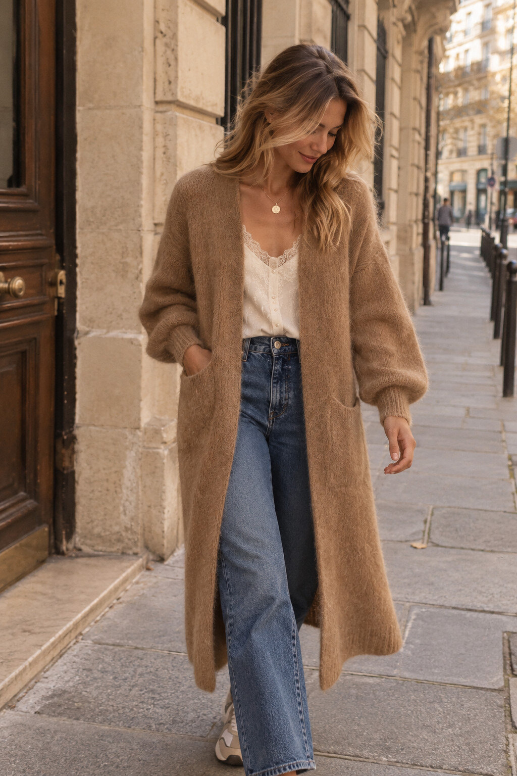 Grossiste Maëlys Paris - Gilet long en 52% baby alpaga