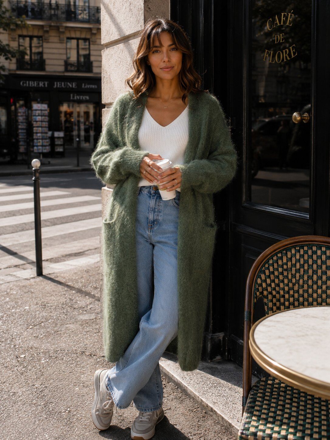 Grossista Maëlys Paris - Cardigan lungo aperto in mohair soffice