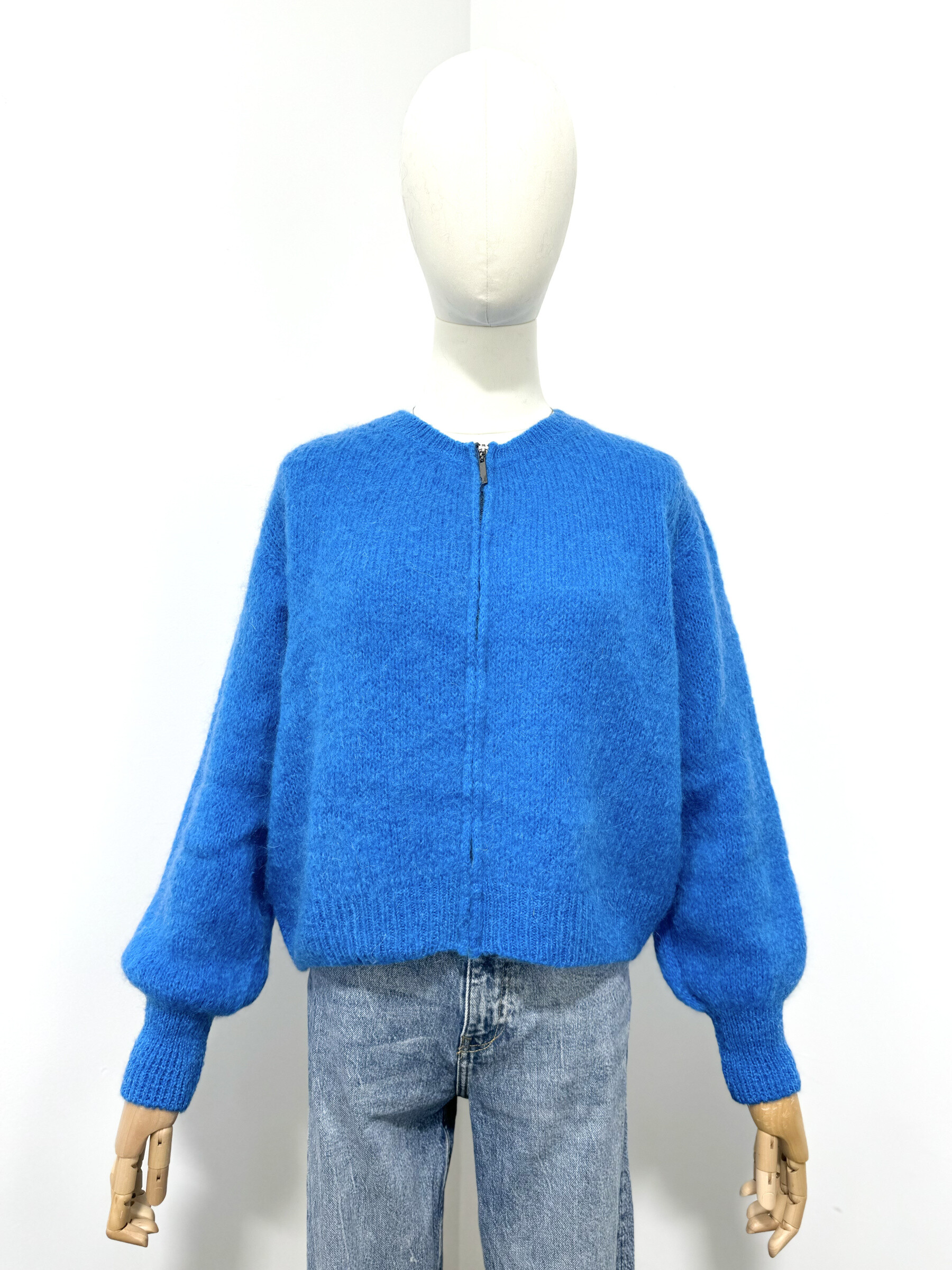 Grossista Maëlys Paris - Cardigan bomber con zip in 40% kid mohair