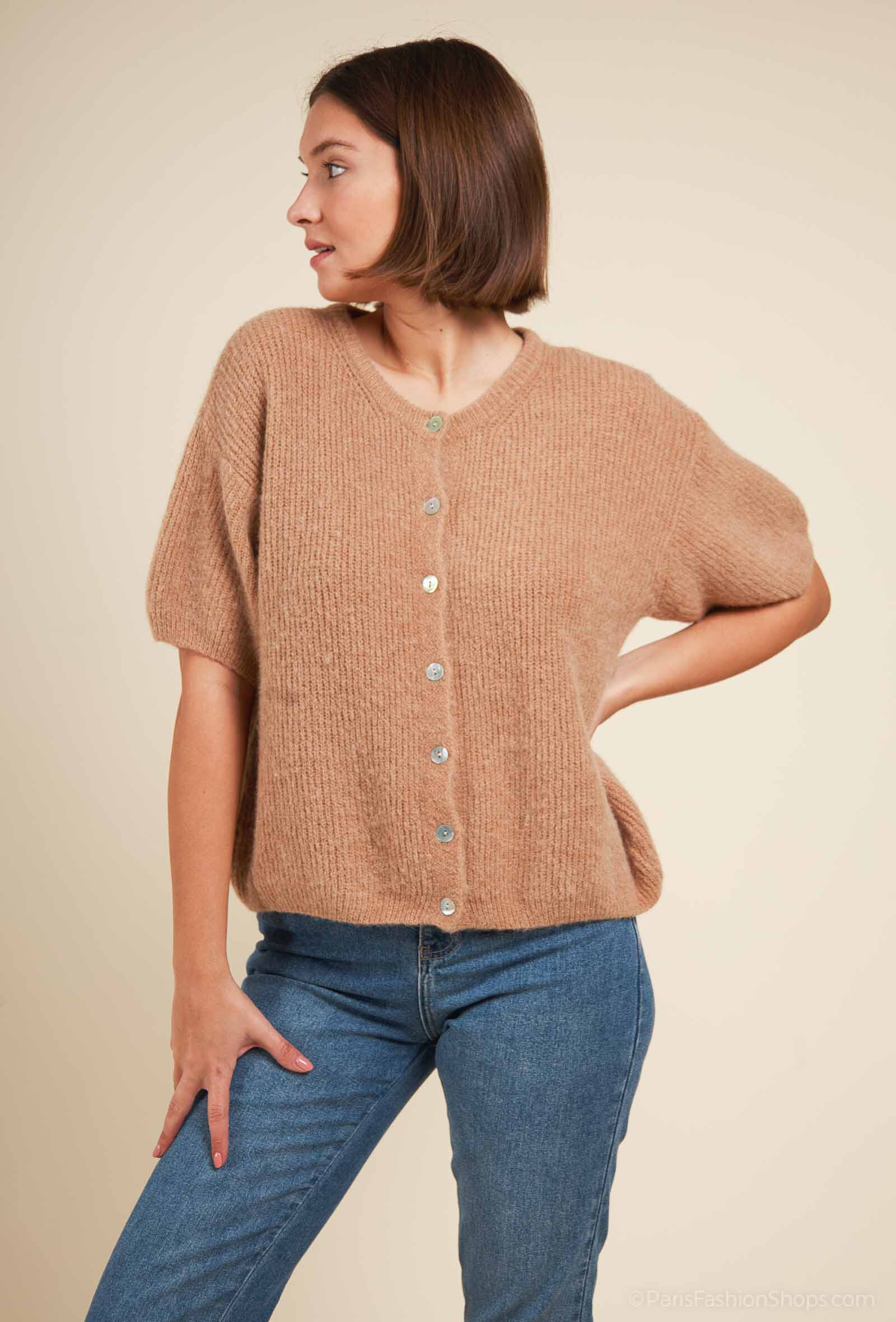 Wholesaler Maëlys Paris - Short-sleeved vest in 30% baby alpaca