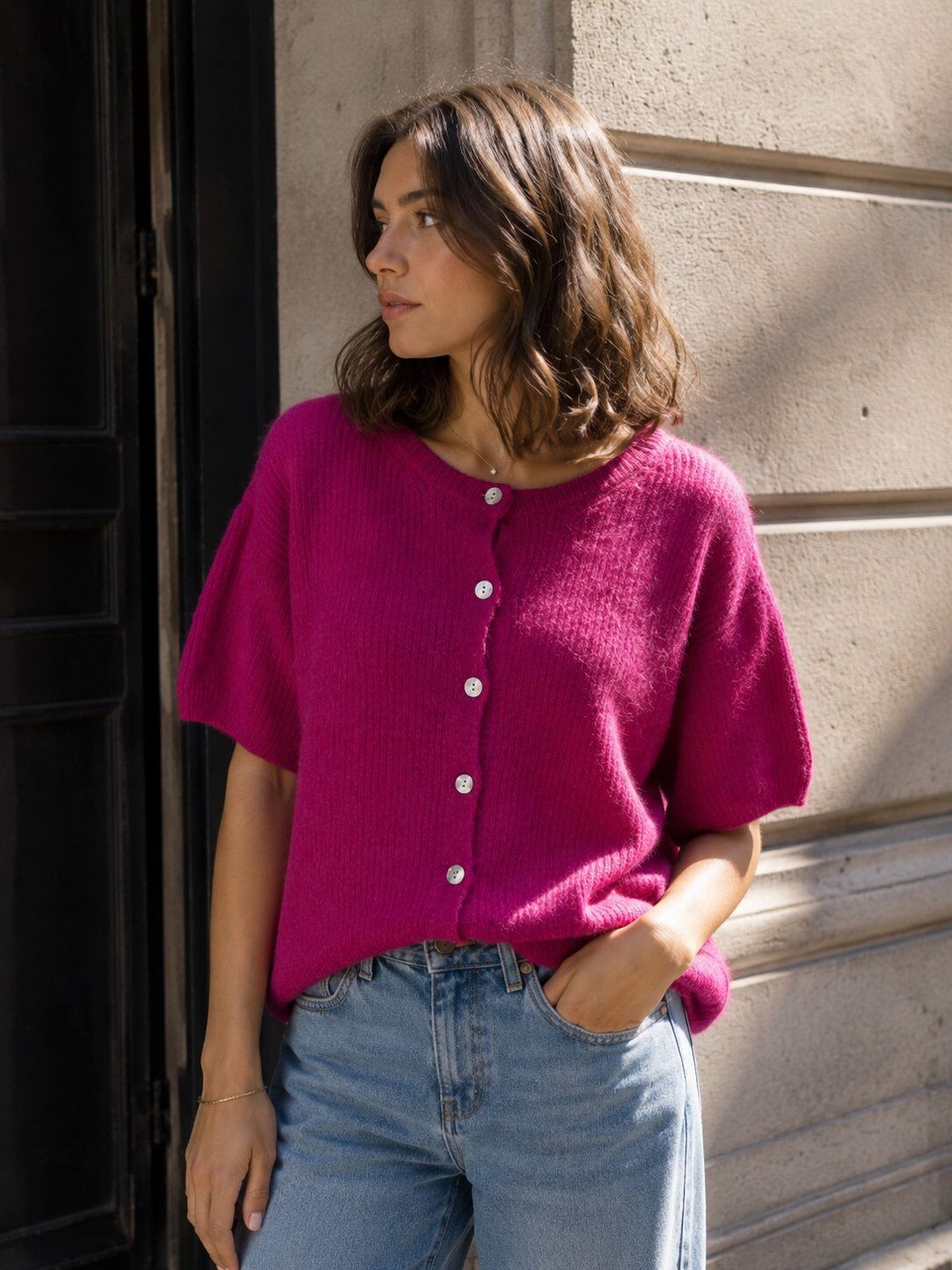 Grossiste Maëlys Paris - Gilet en 30% baby alpage manches courtes