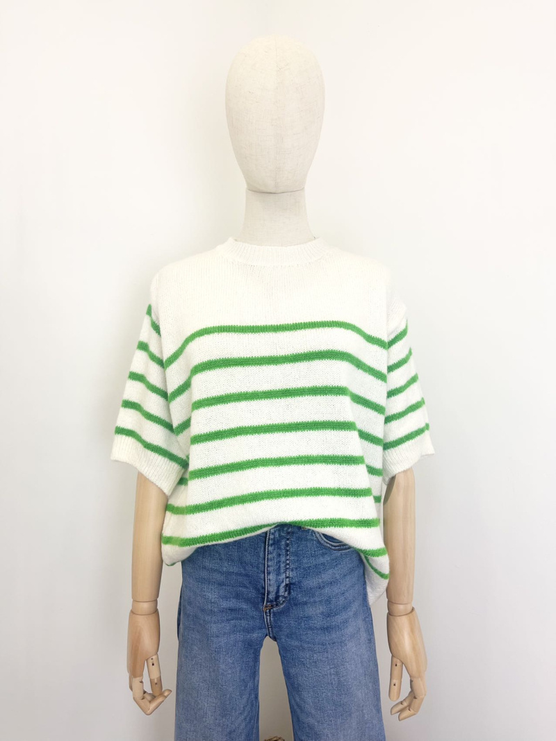 Wholesaler Maëlys Paris - Short-sleeved wool sailor sweater