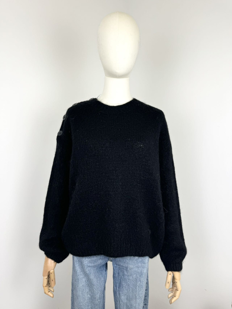 Grossiste Maëlys Paris - Pull boutons au col en 52% baby alpaga