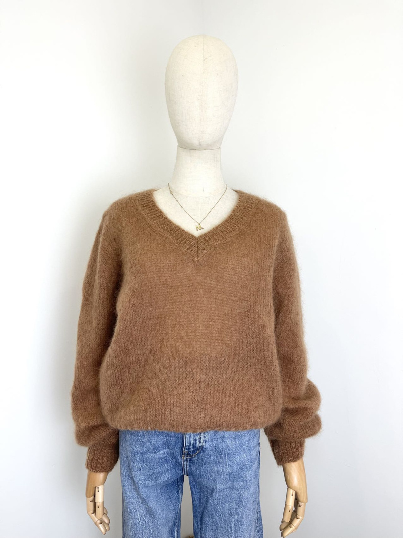 Grossiste Maëlys Paris - Pull V en 76% fluffy mohair