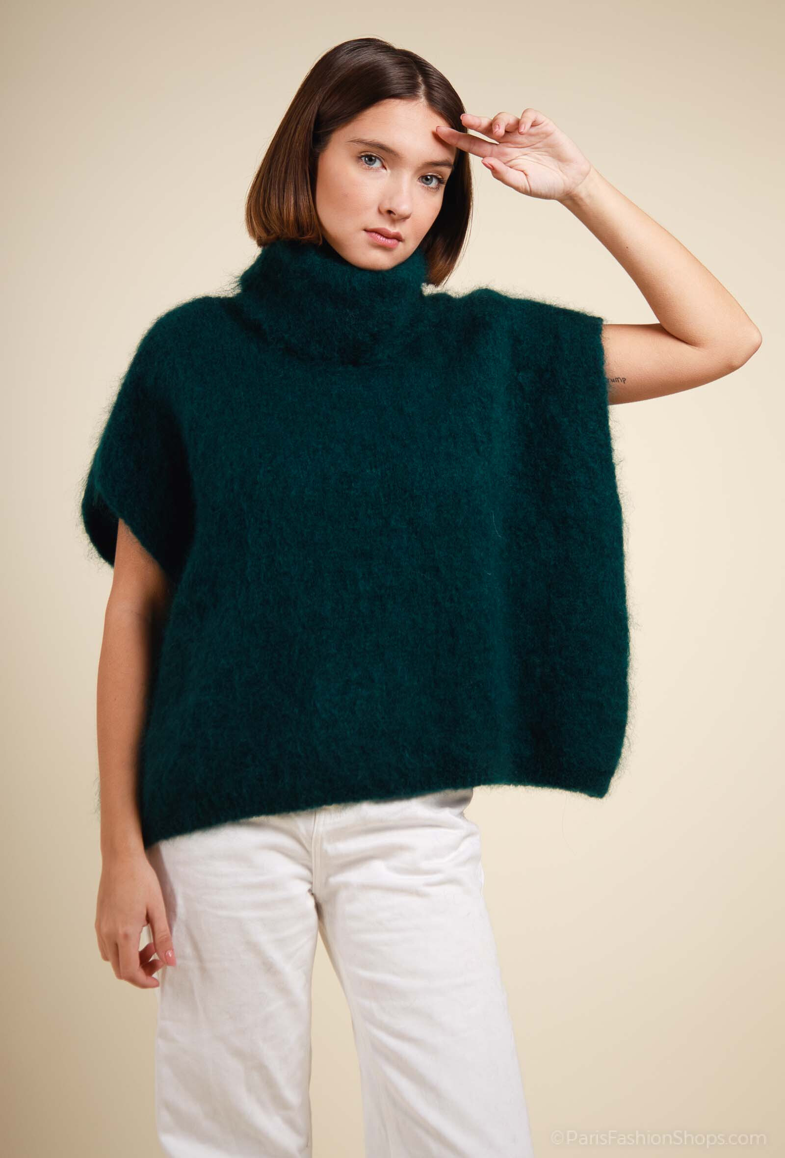 Grossiste Maëlys Paris - Pull sans manches col rond en 80% kid mohair