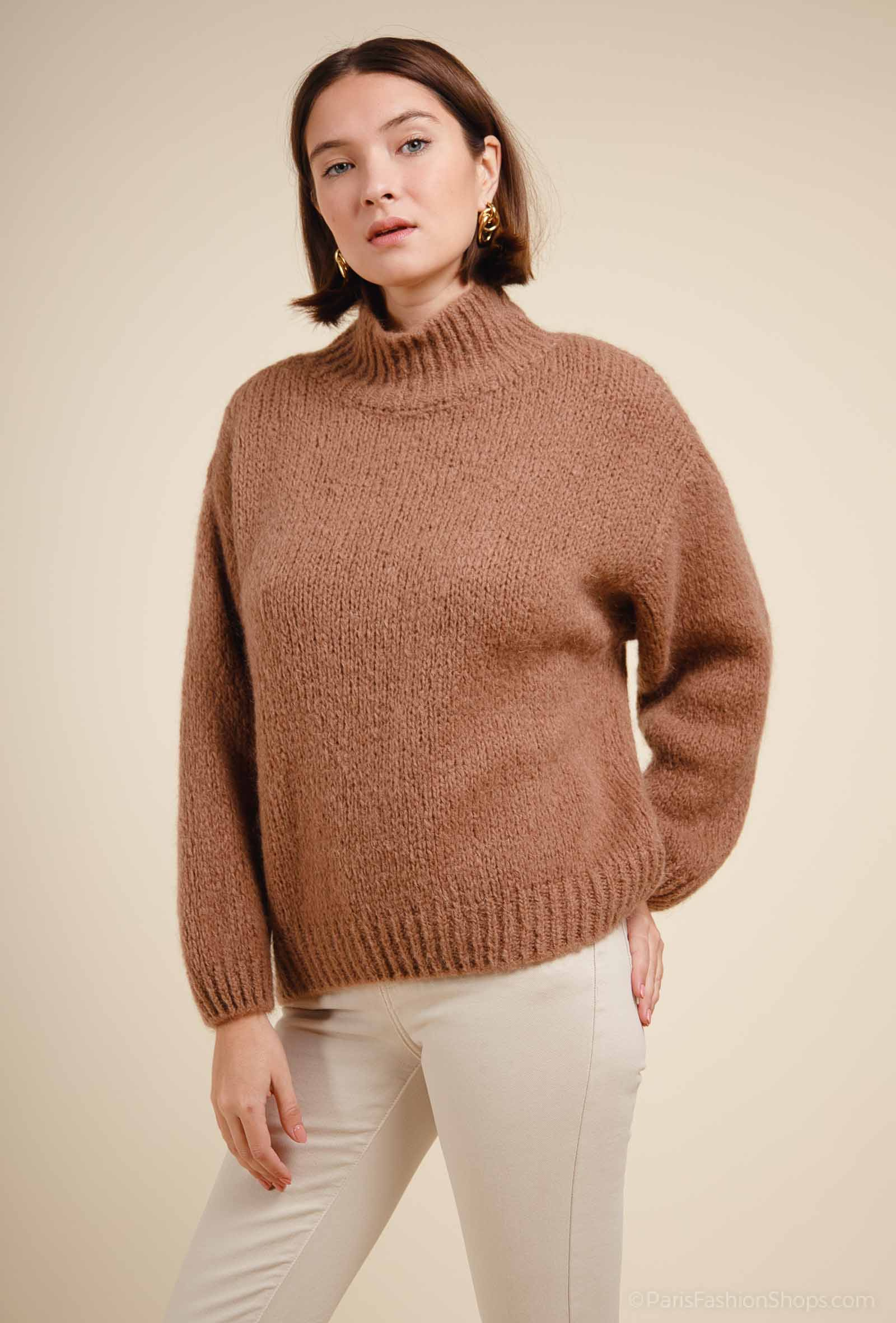 Grossiste Maëlys Paris - Pull col cheminé en 30% mohair