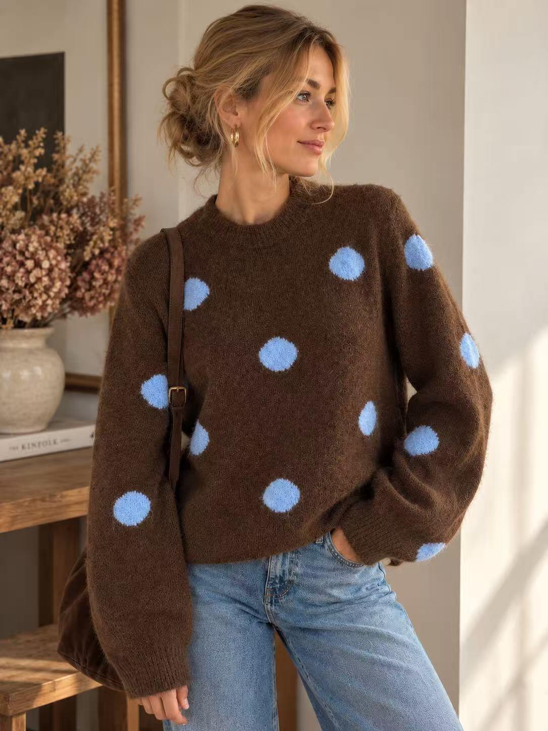 Grossiste Maëlys Paris - Pull en mohair mélangé à pois