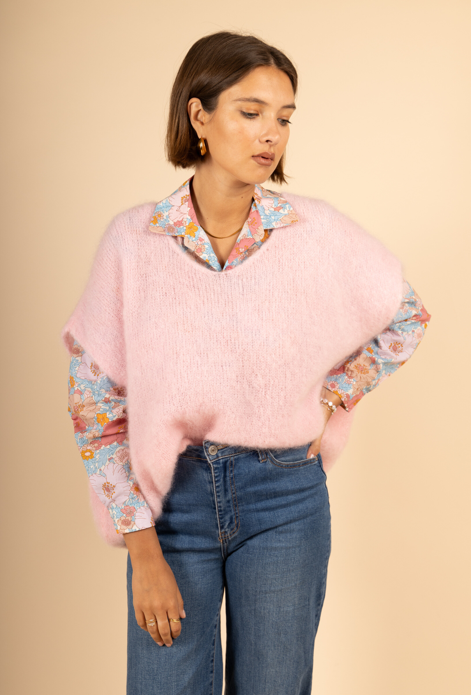 Grossista Maëlys Paris - Maglione smanicato in kid mohair