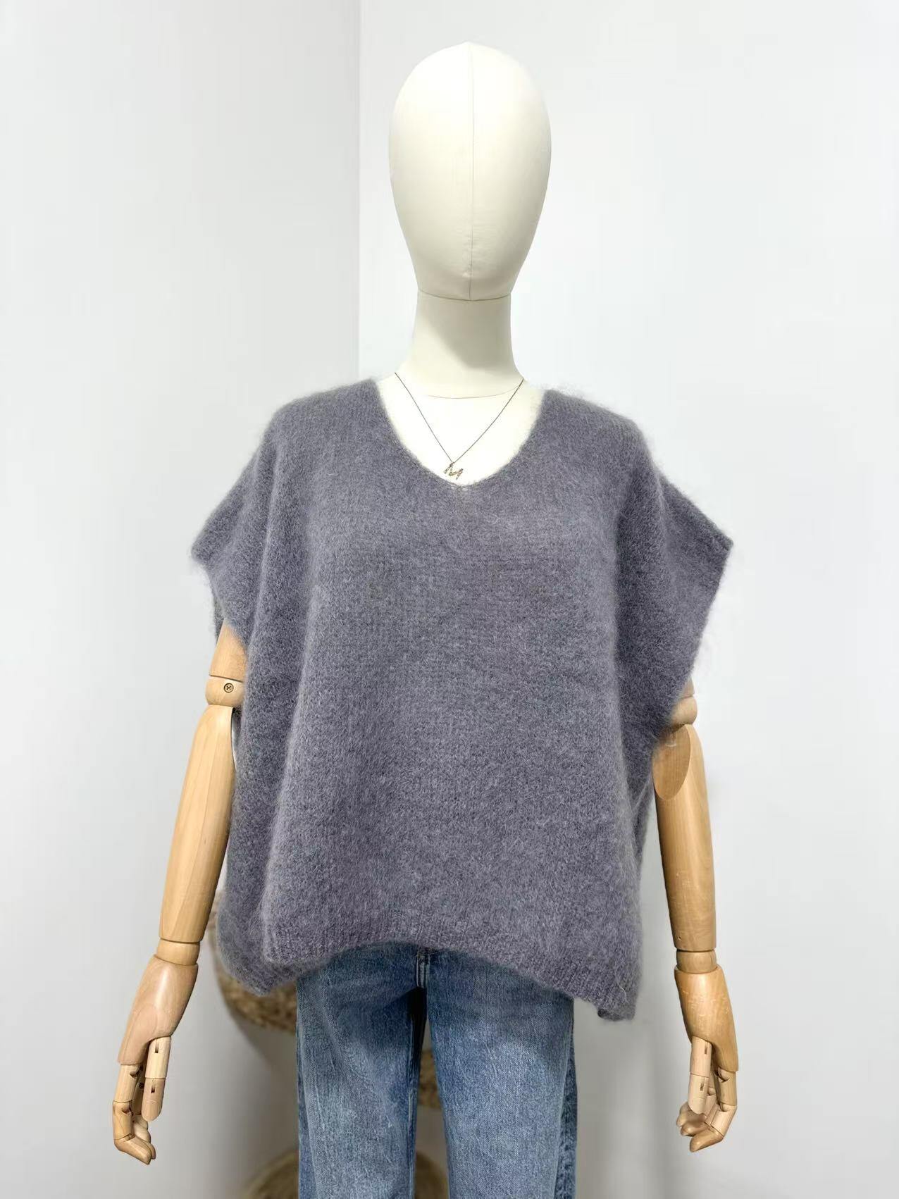 Mayorista Maëlys Paris - Suéter sin mangas de mohair esponjoso