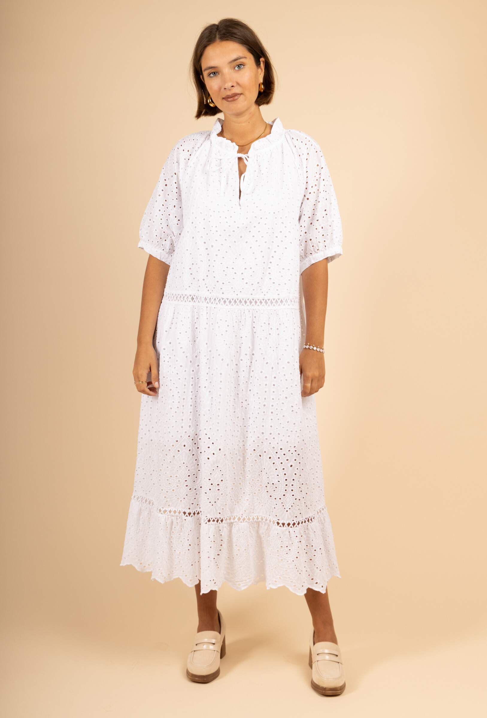 Wholesaler Maëlys Paris - Long embroidered cotton dress