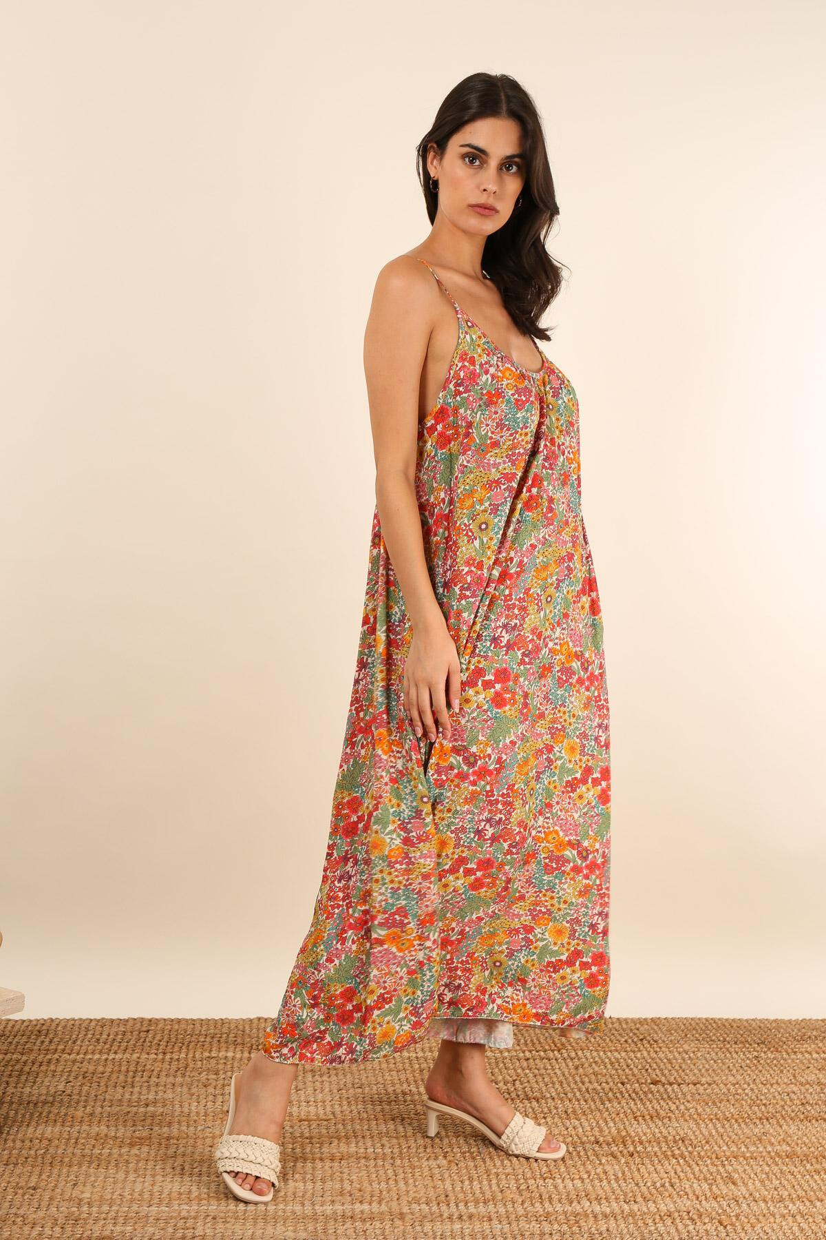 Grossiste Maëlys Paris - Robe bretelle imprimée en 100% viscose