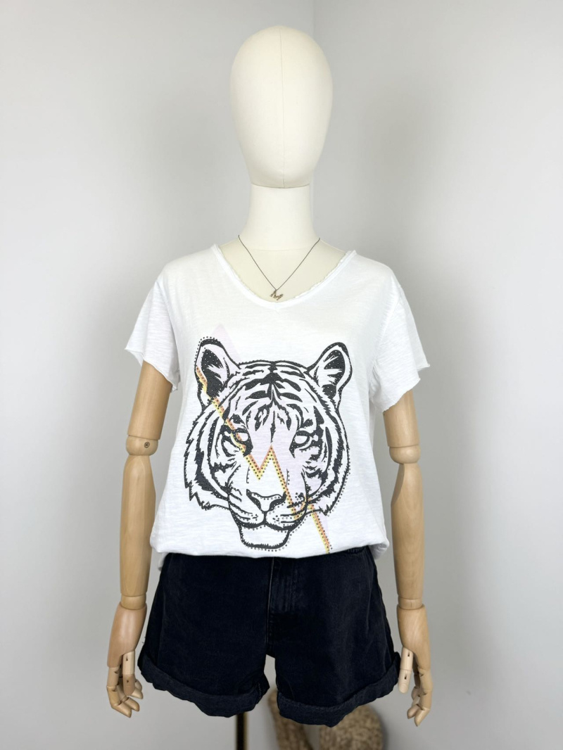 Grossiste Maëlys Paris - T-shirt imprimé "TIGRE"