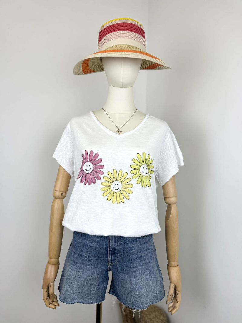Grossiste Maëlys Paris - T-shirt imprimé "FLEURS"