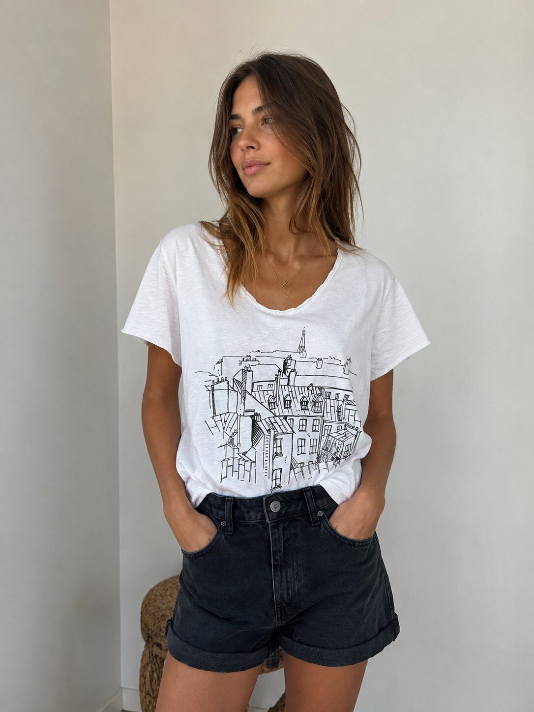 Großhändler Maëlys Paris - Bedrucktes Baumwoll-T-Shirt