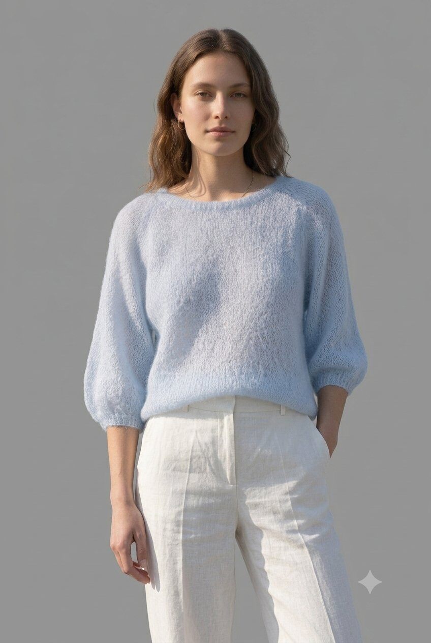 Wholesaler MAGLIFICIO M.8 宏欣 - WOMEN'S LONG-SLEEVE ROUND NECK MOHAIR SWEATER