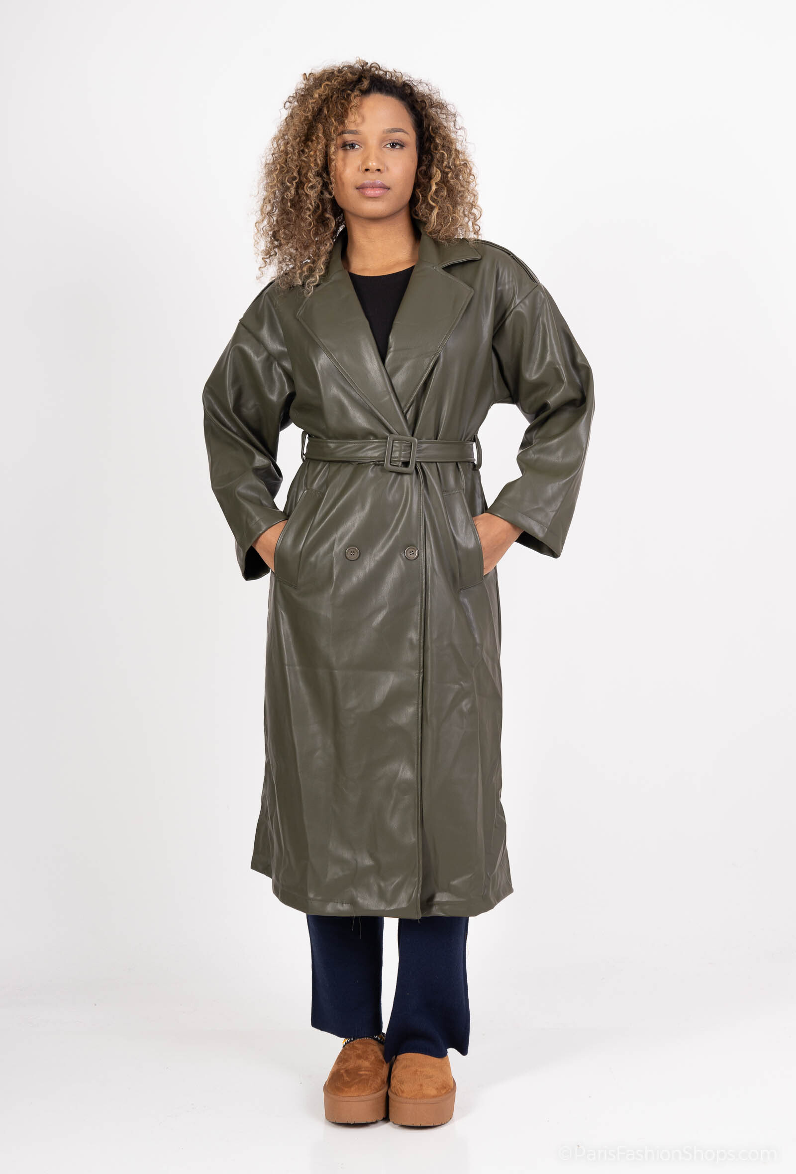 Wholesaler Maia H. - Faux leather trench coat
