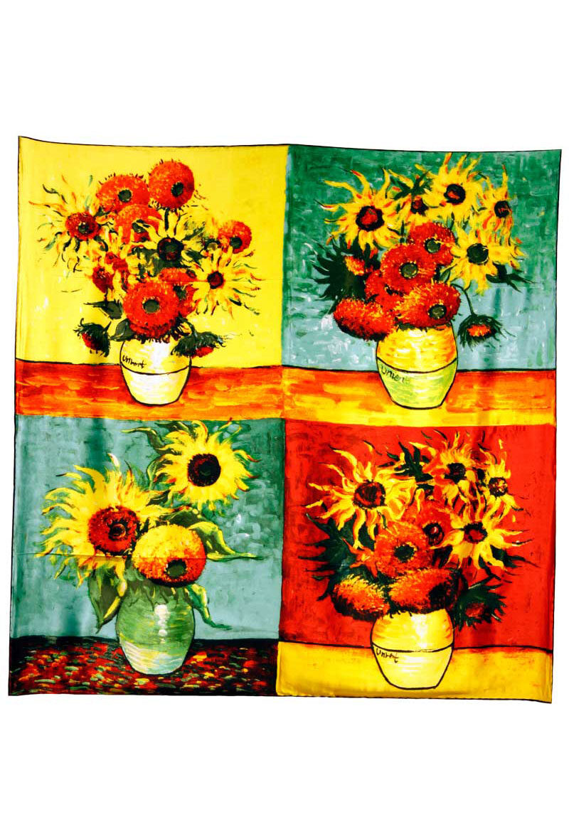Grossiste Maison Fanli - Carré de soie - Les Tournesols Van gogh