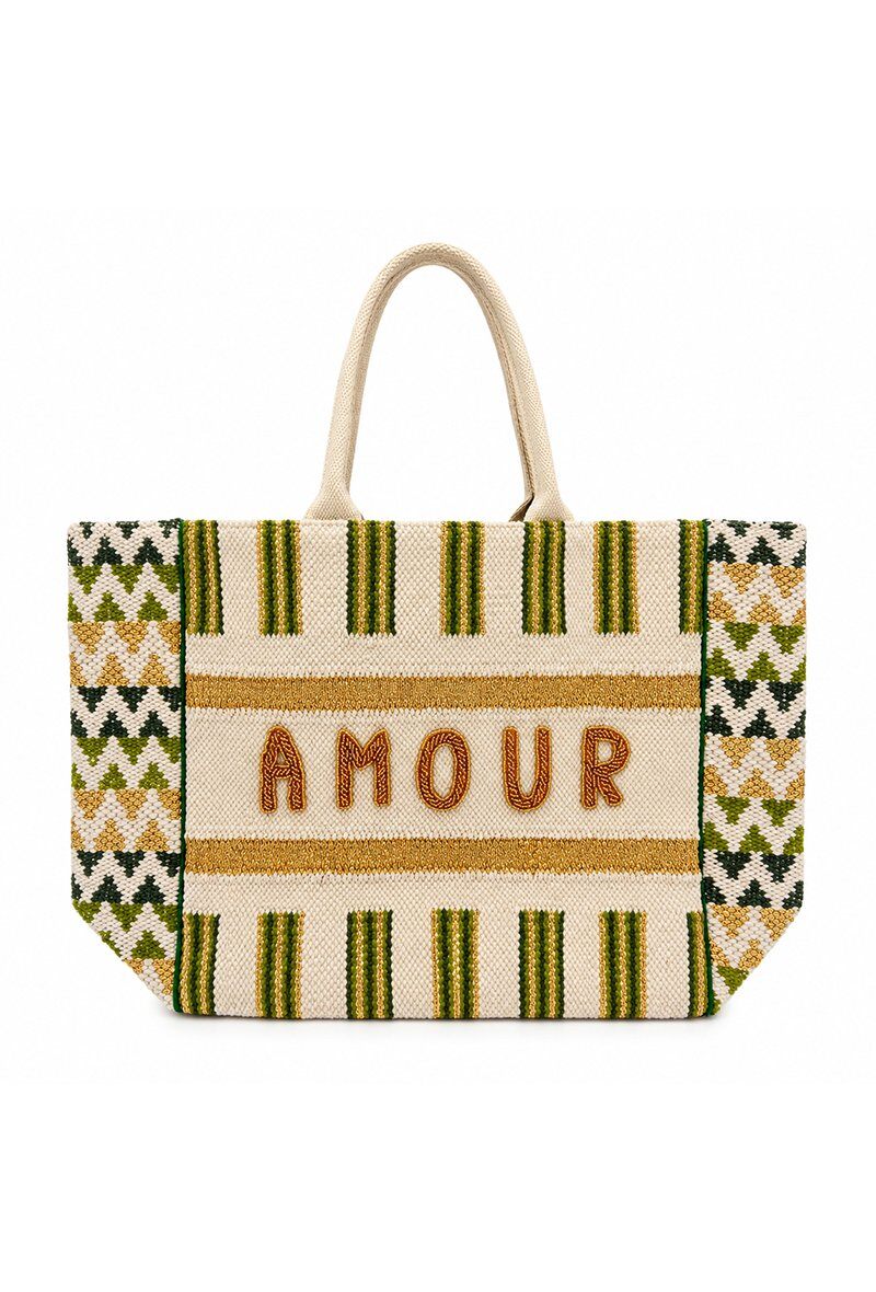Grossista Maison Gallantry - Borsa shopper con motivo geometrico a lettere MG