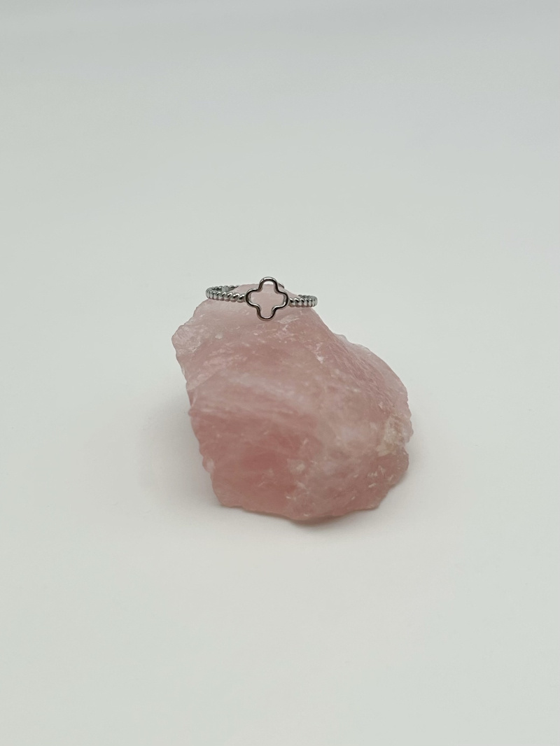 Grossiste MAISON OKAMI - Bague trèfle ajouré en acier inoxydable – Finesse et douceur