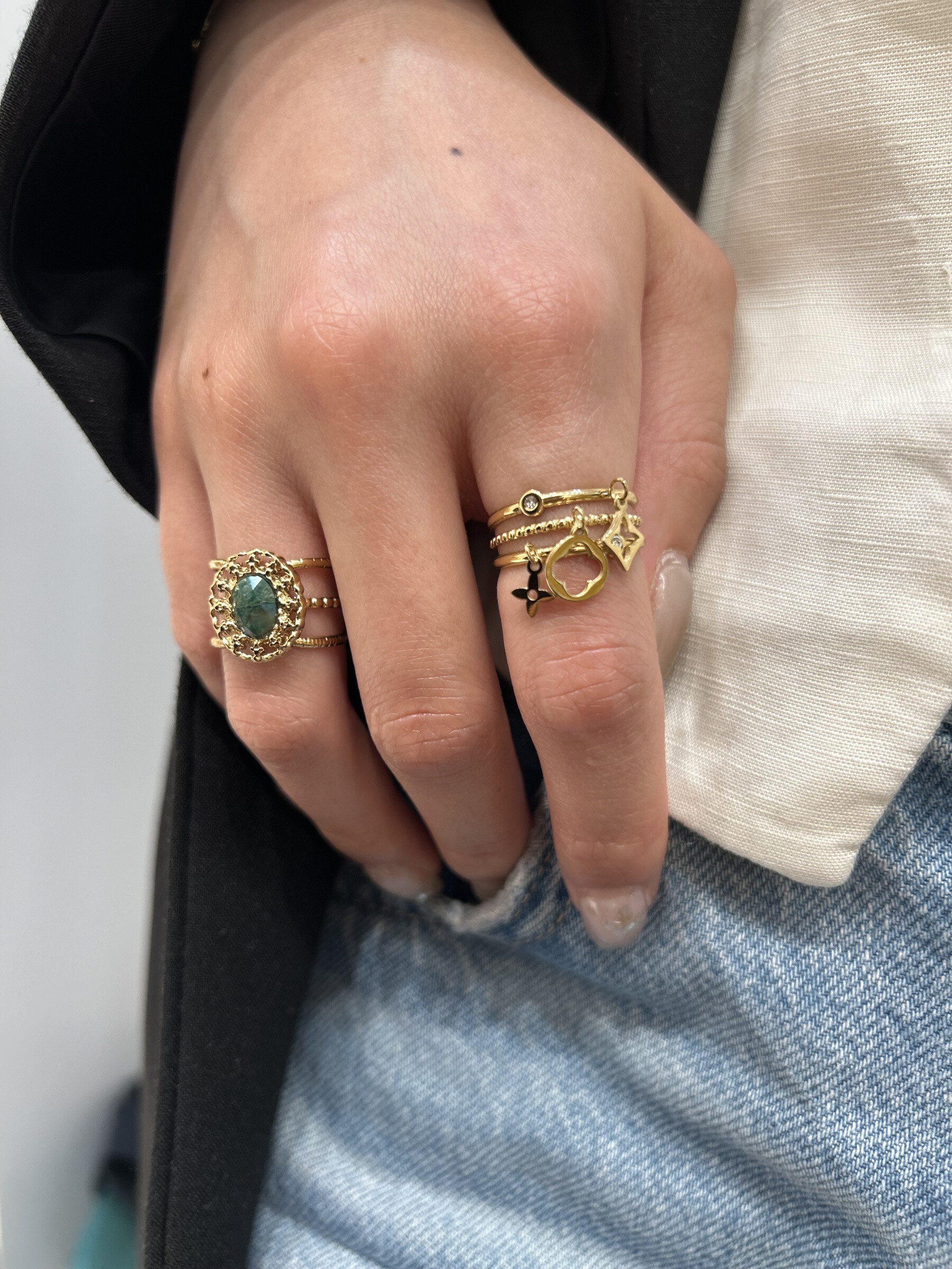 Wholesaler MAISON OKAMI - Stainless Steel Charm Ring - Bohemian Chic Style