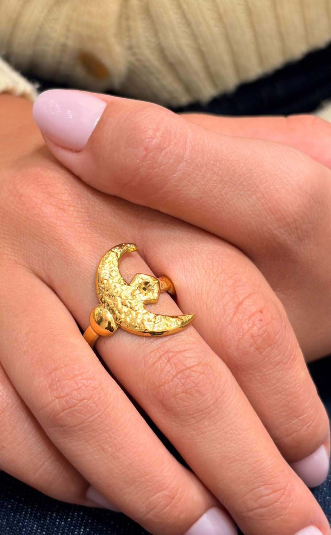 Wholesaler MAISON OKAMI - Stainless Steel Ring with Moon Design