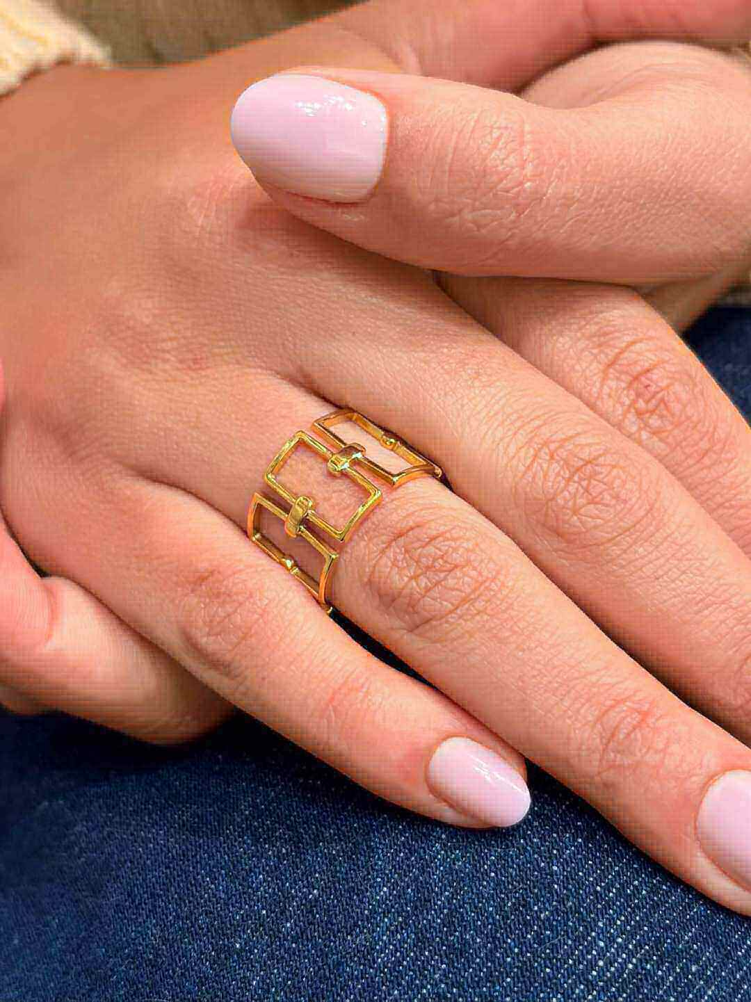 Wholesaler MAISON OKAMI - Stainless Steel Ring with Sleek Design and Links