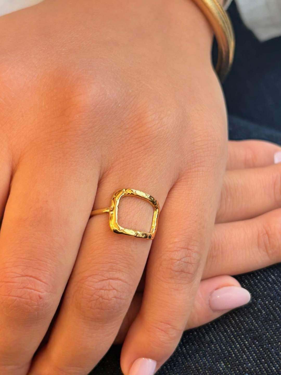 Wholesaler MAISON OKAMI - Square Textured Stainless Steel Ring