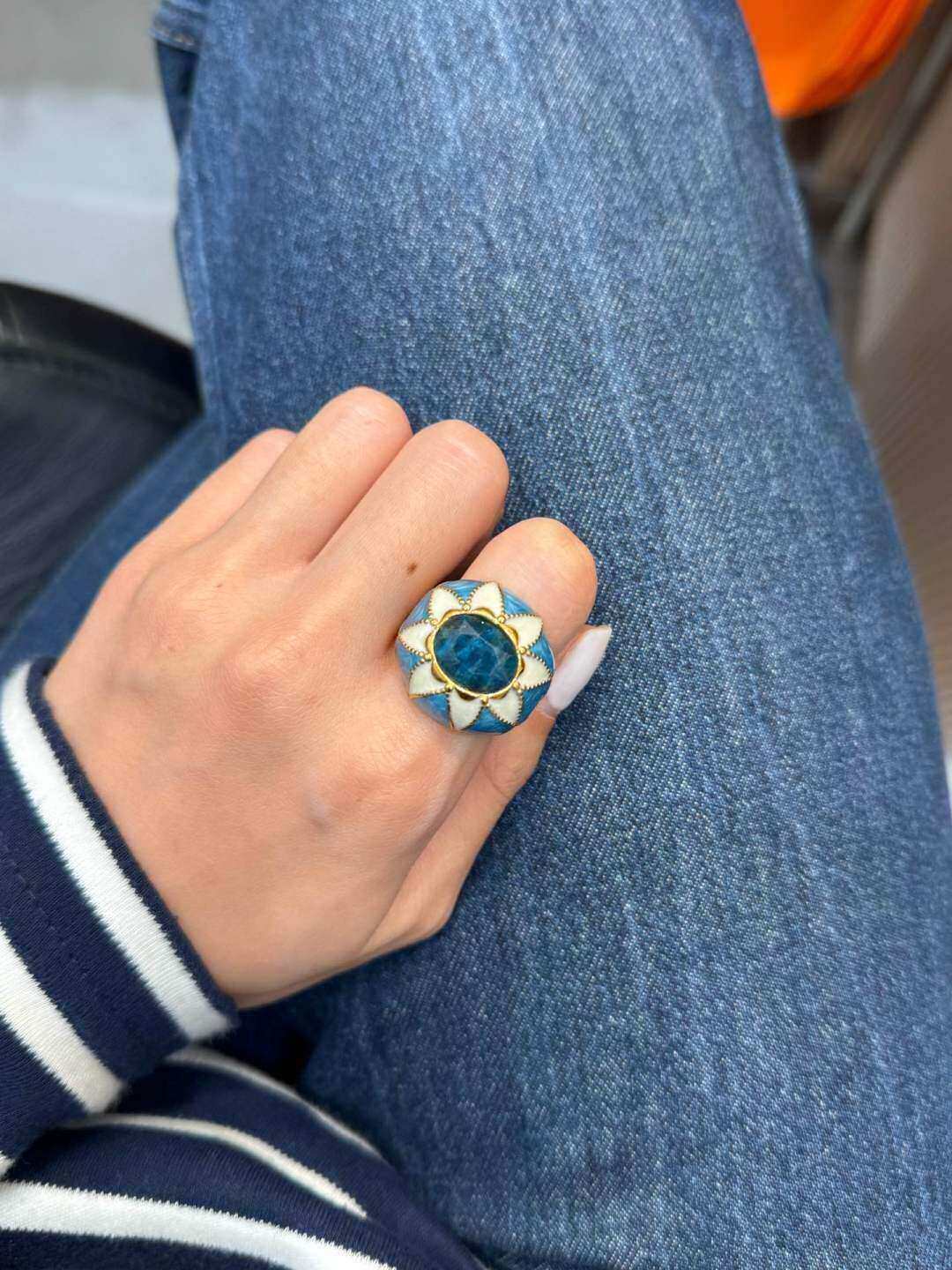 Mayorista MAISON OKAMI - Anillo de acero inoxidable con piedra natural