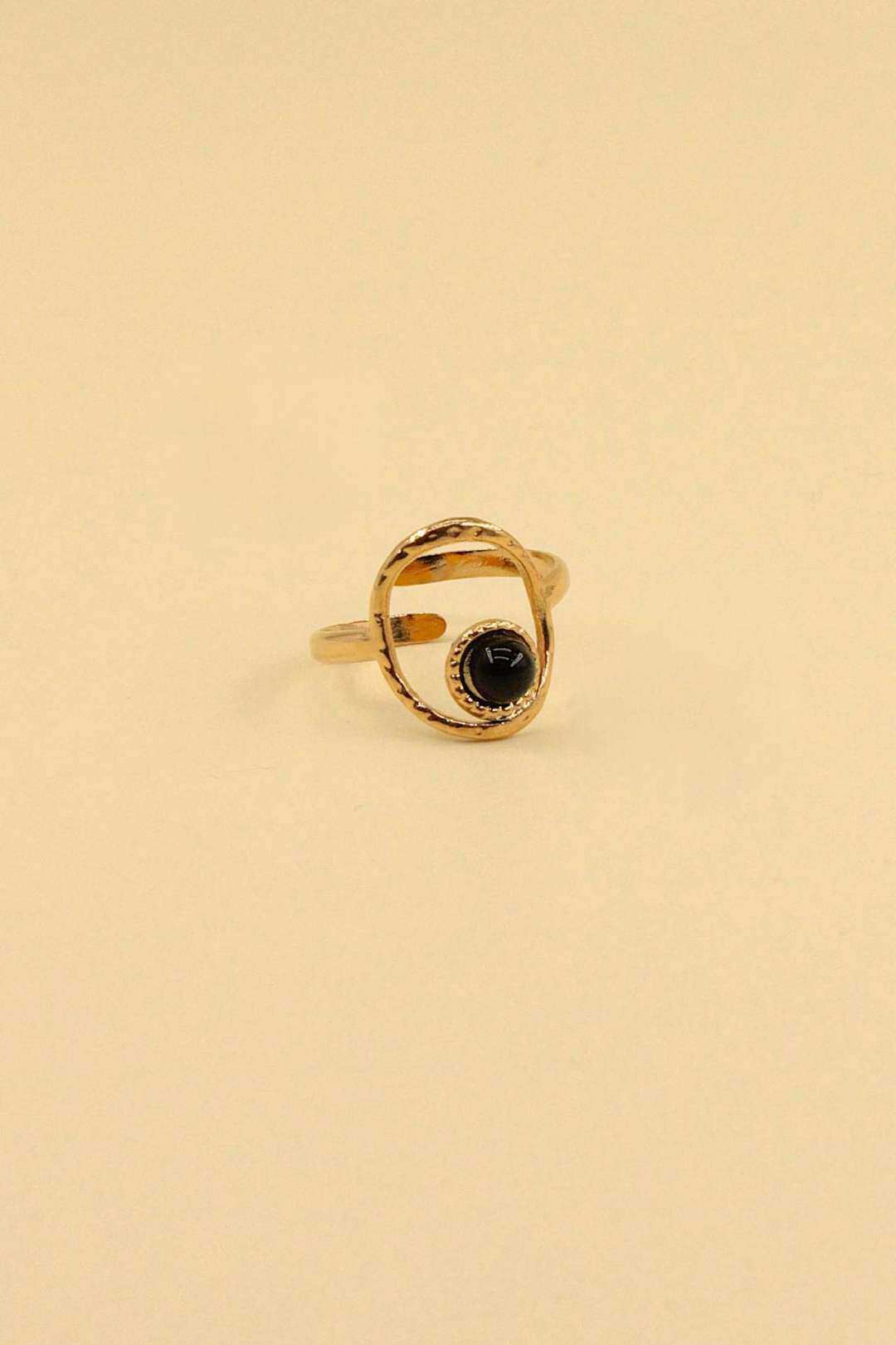 Wholesaler MAISON OKAMI - Gold-plated metal ring with natural stone