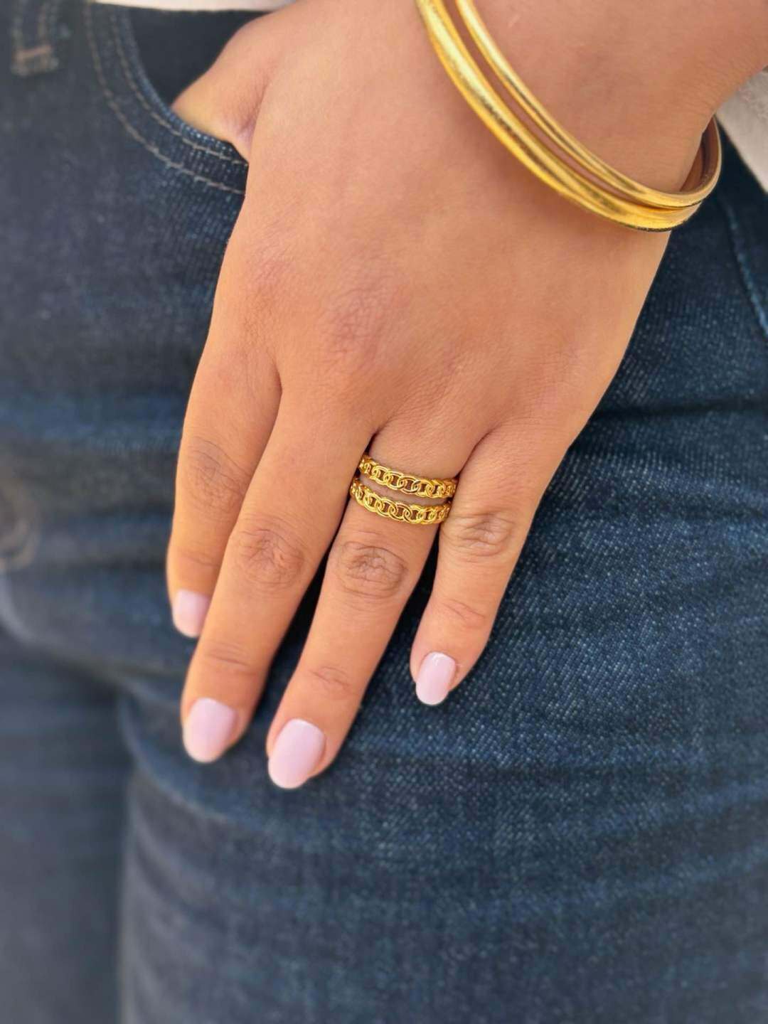Wholesaler MAISON OKAMI - Stainless steel ring with interwoven patterns