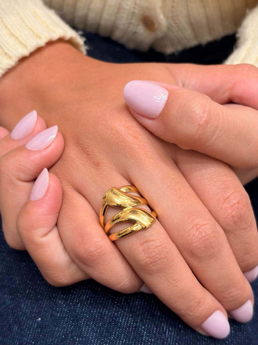 Wholesaler MAISON OKAMI - Stainless Steel Ring with Interwoven Patterns