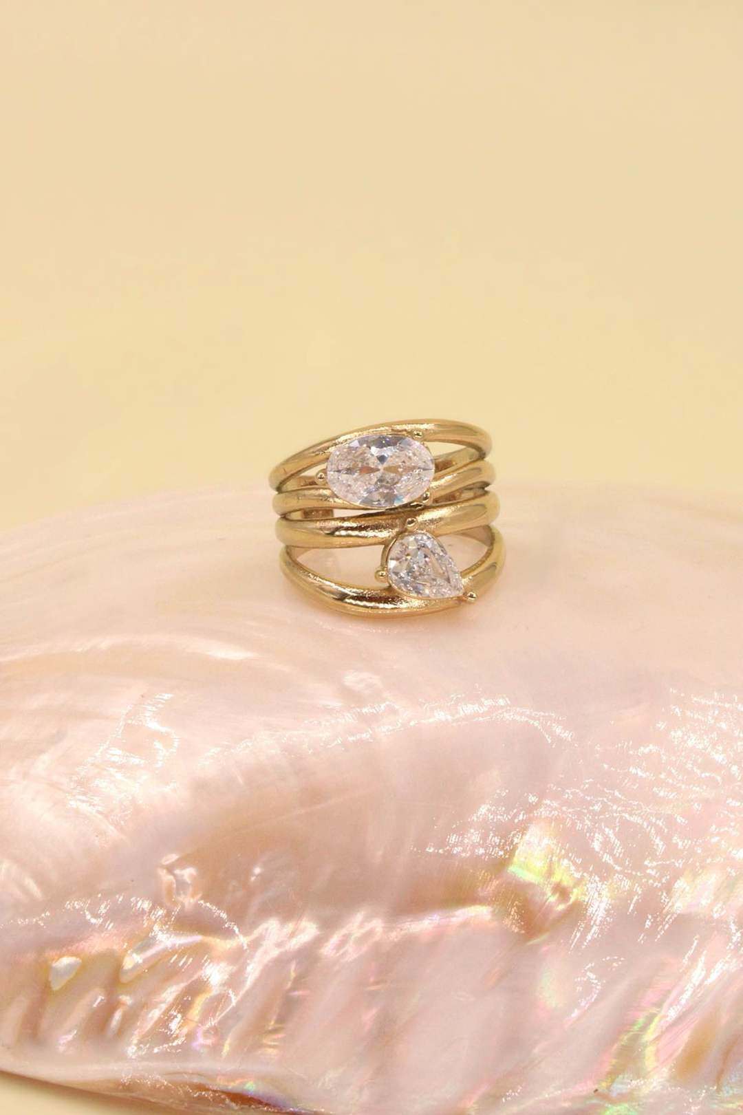 Grossiste MAISON OKAMI - Bague multi-rangs zirconium