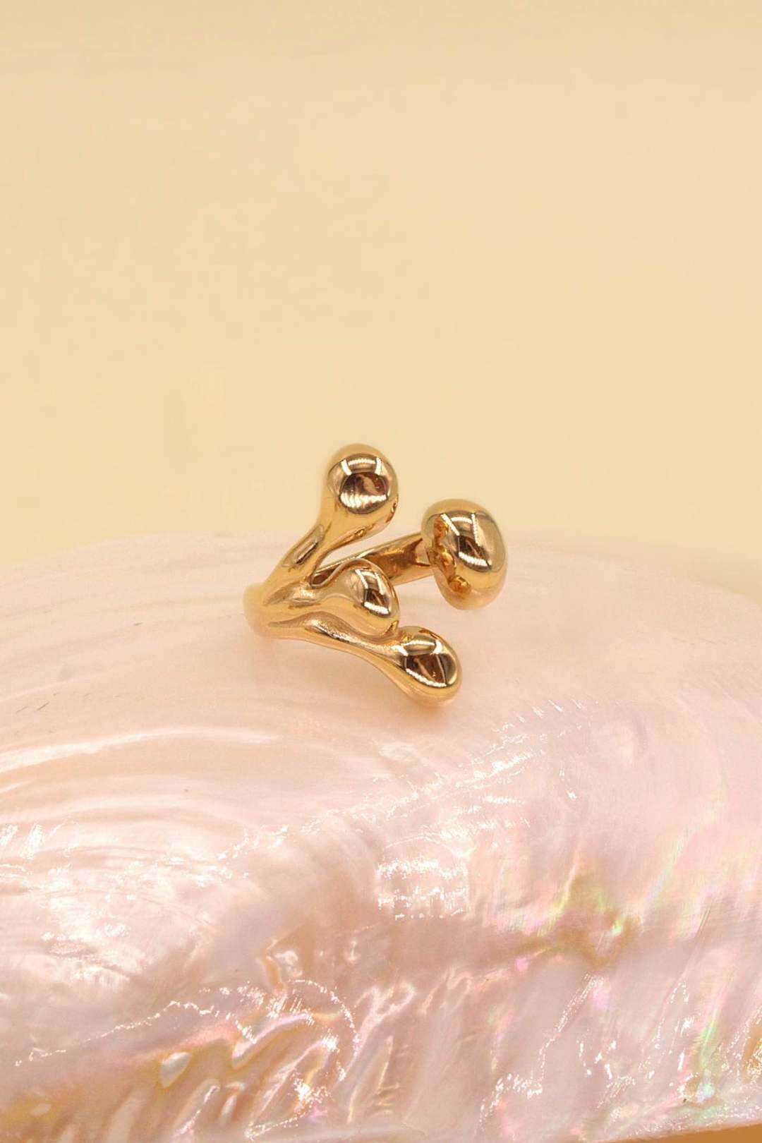 Grossiste MAISON OKAMI - Bague Acier Inoxydable Design Feuille Ouverte