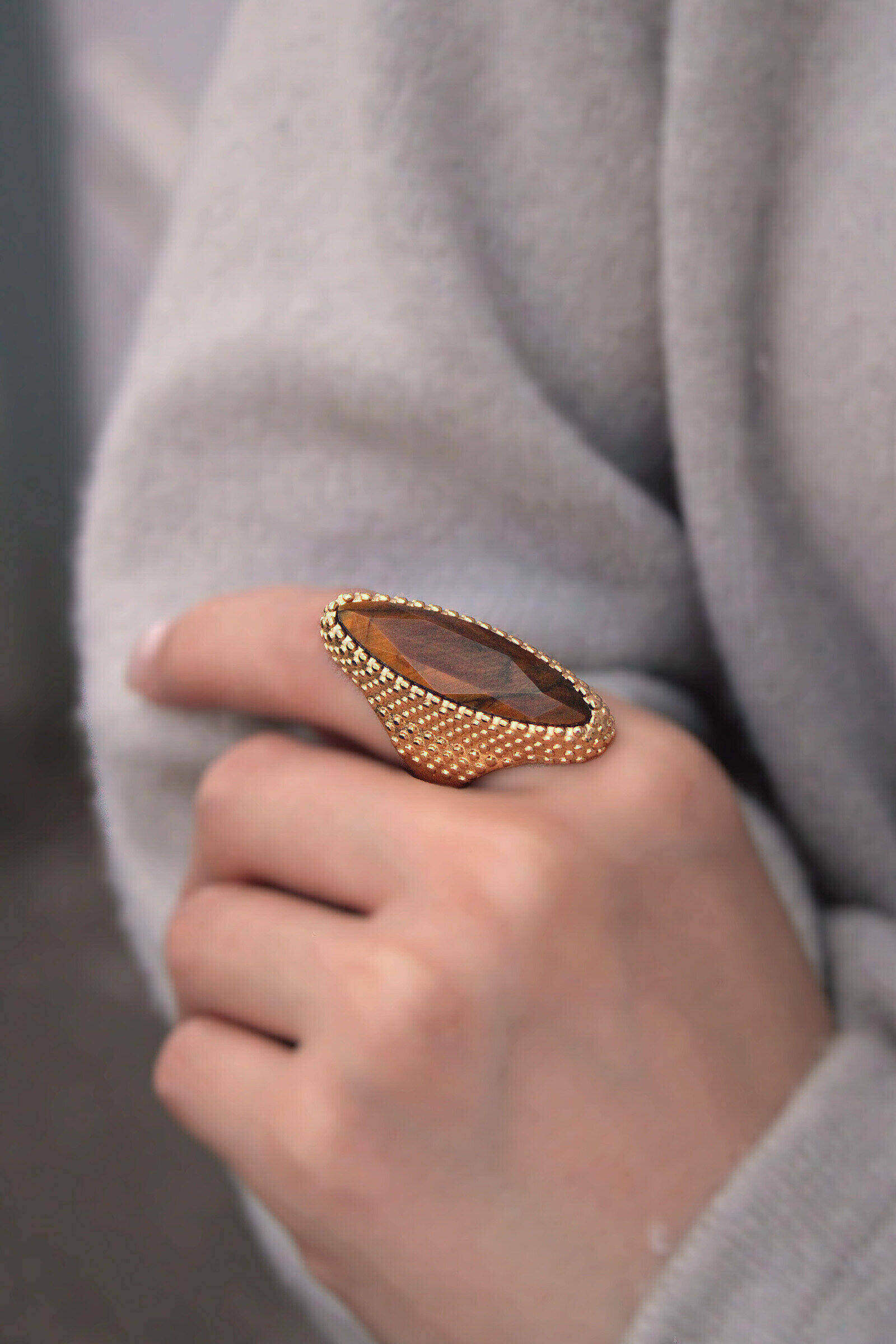 Grossiste MAISON OKAMI - Bague Pierre naturelle et Acier Inoxydable