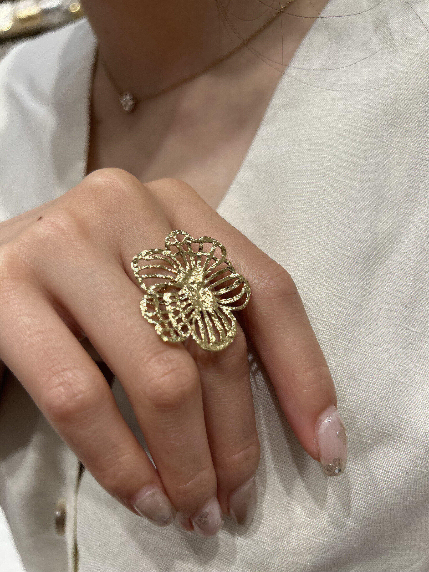Mayorista MAISON OKAMI - Anillo de flores de acero inoxidable de acero inoxidable