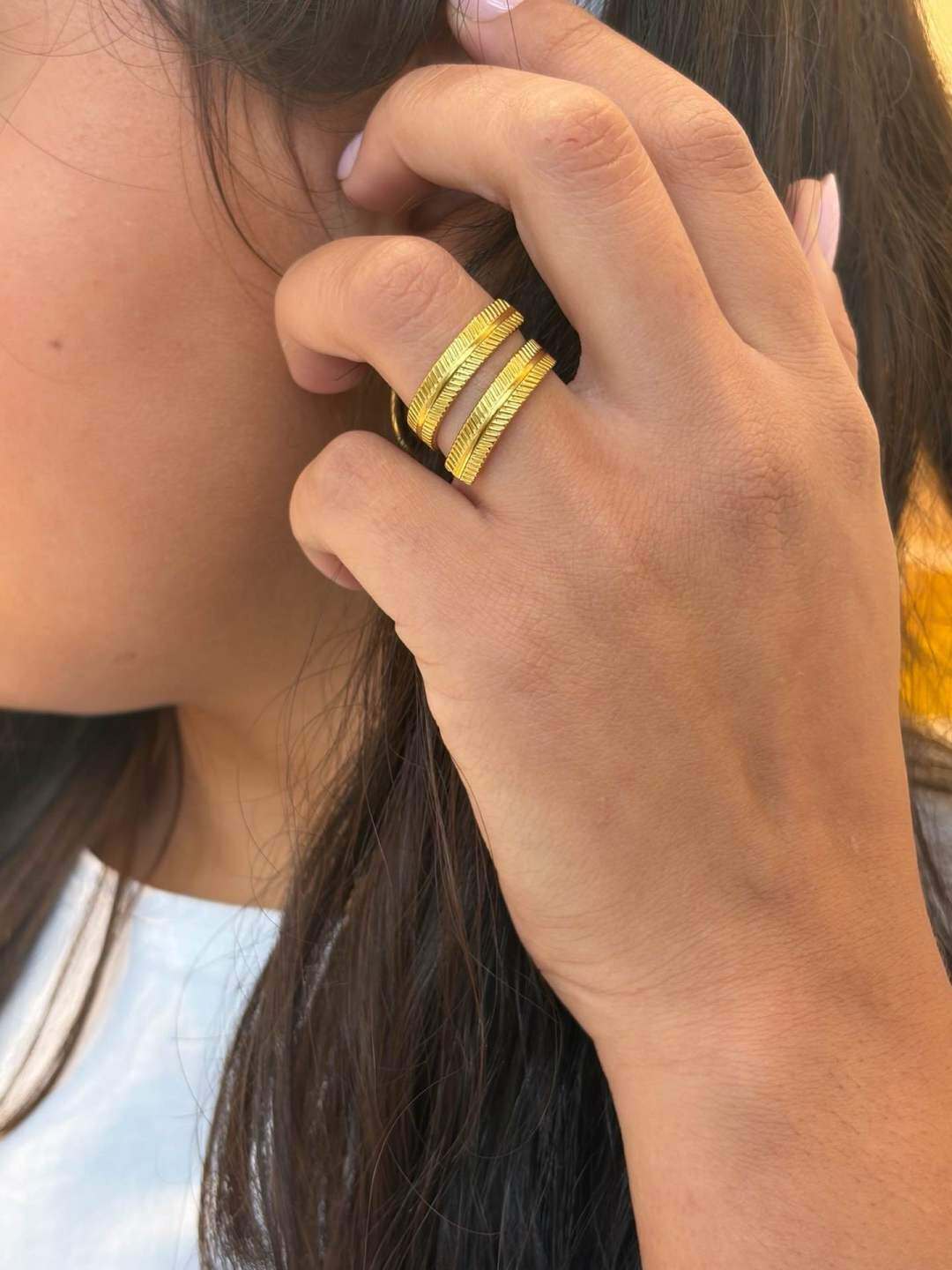 Wholesaler MAISON OKAMI - Stainless Steel Ring with Striped Patterns