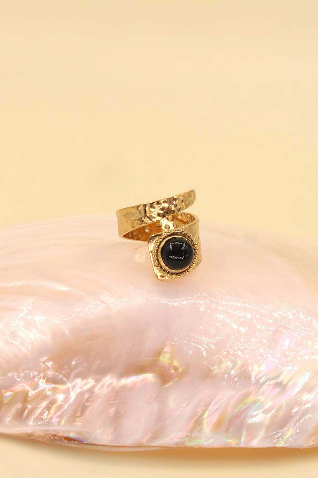 Wholesaler MAISON OKAMI - Stainless steel ring with natural stone
